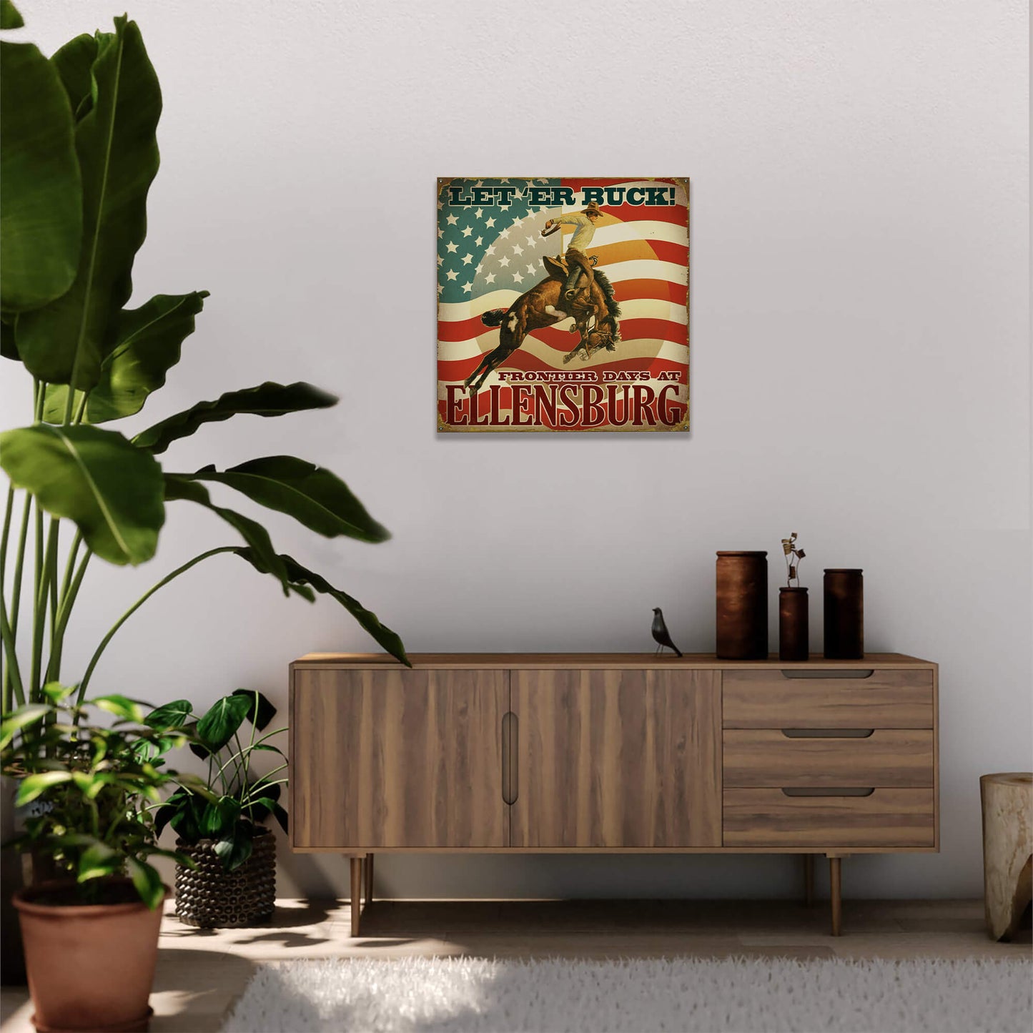 Let 'Er Buck - Wood & Metal Wall Art