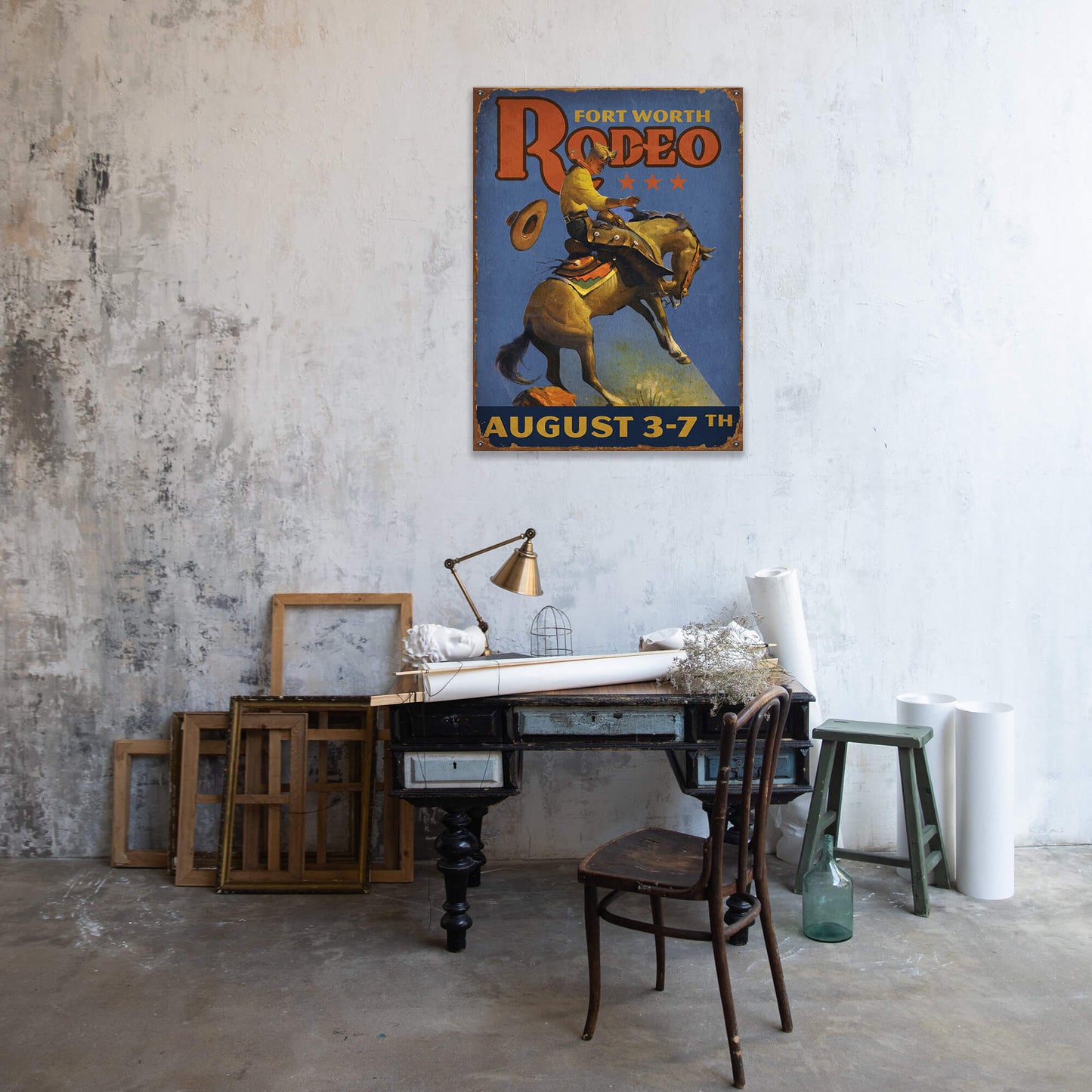 Bronco Rodeo - Wood & Metal Wall Art