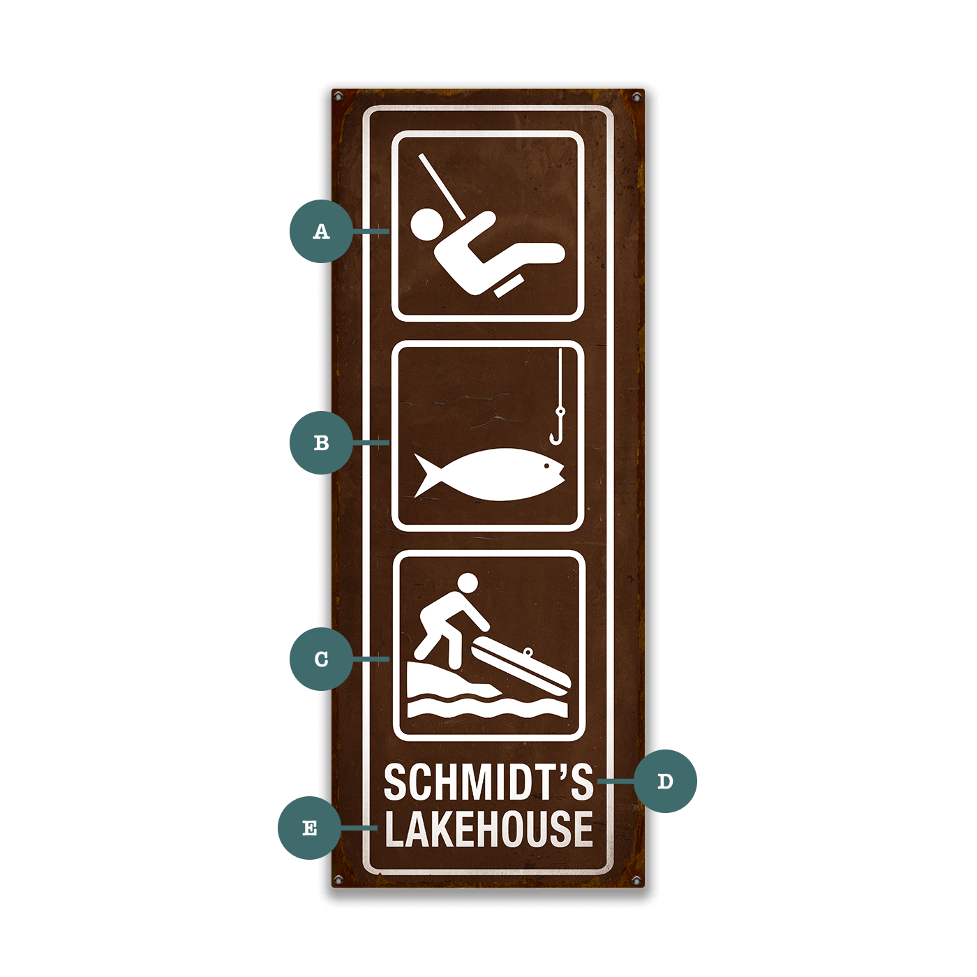 Recreational Activity Sign - Wood & Metal Wall Art