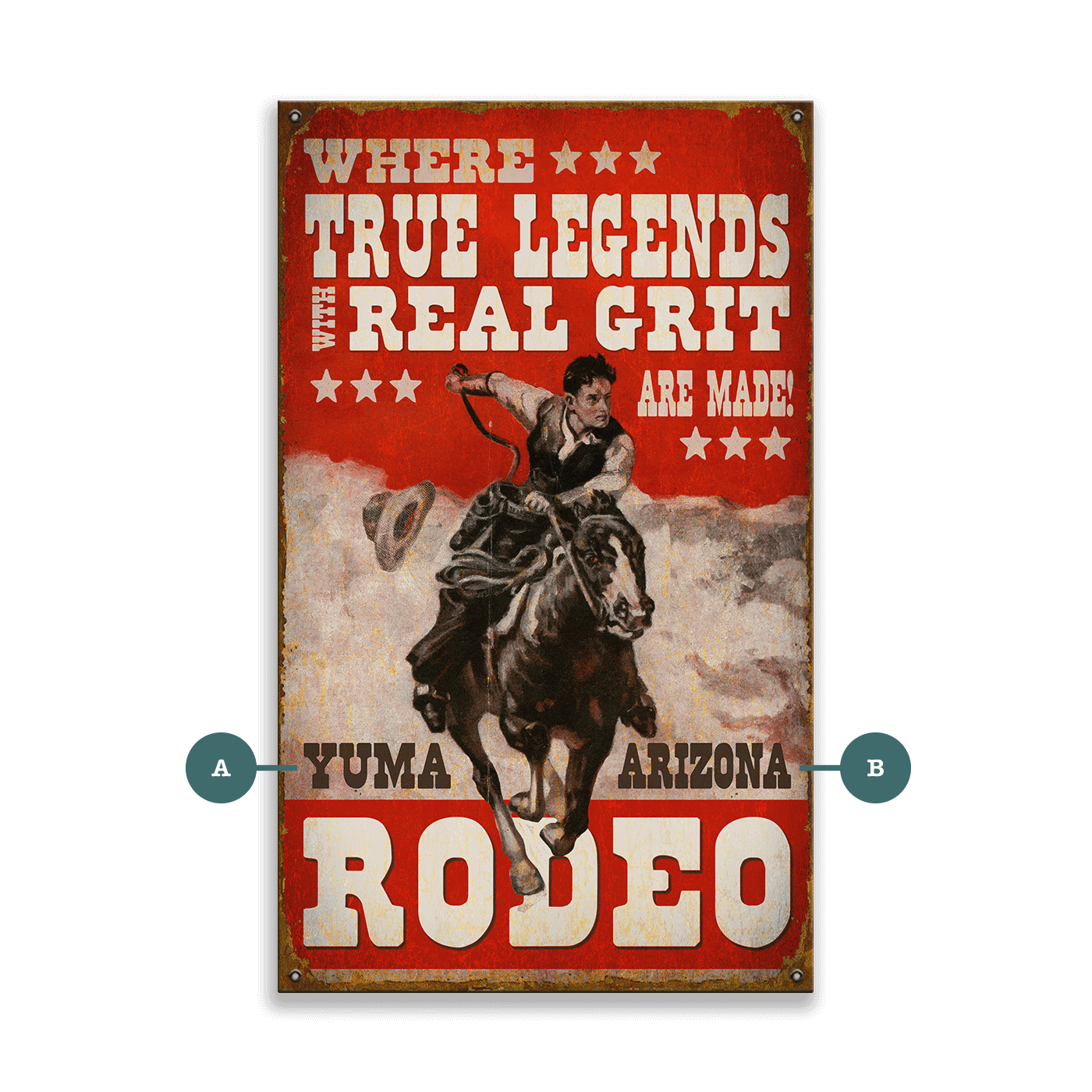 True Legends with Real Grit - Wood & Metal Wall Art