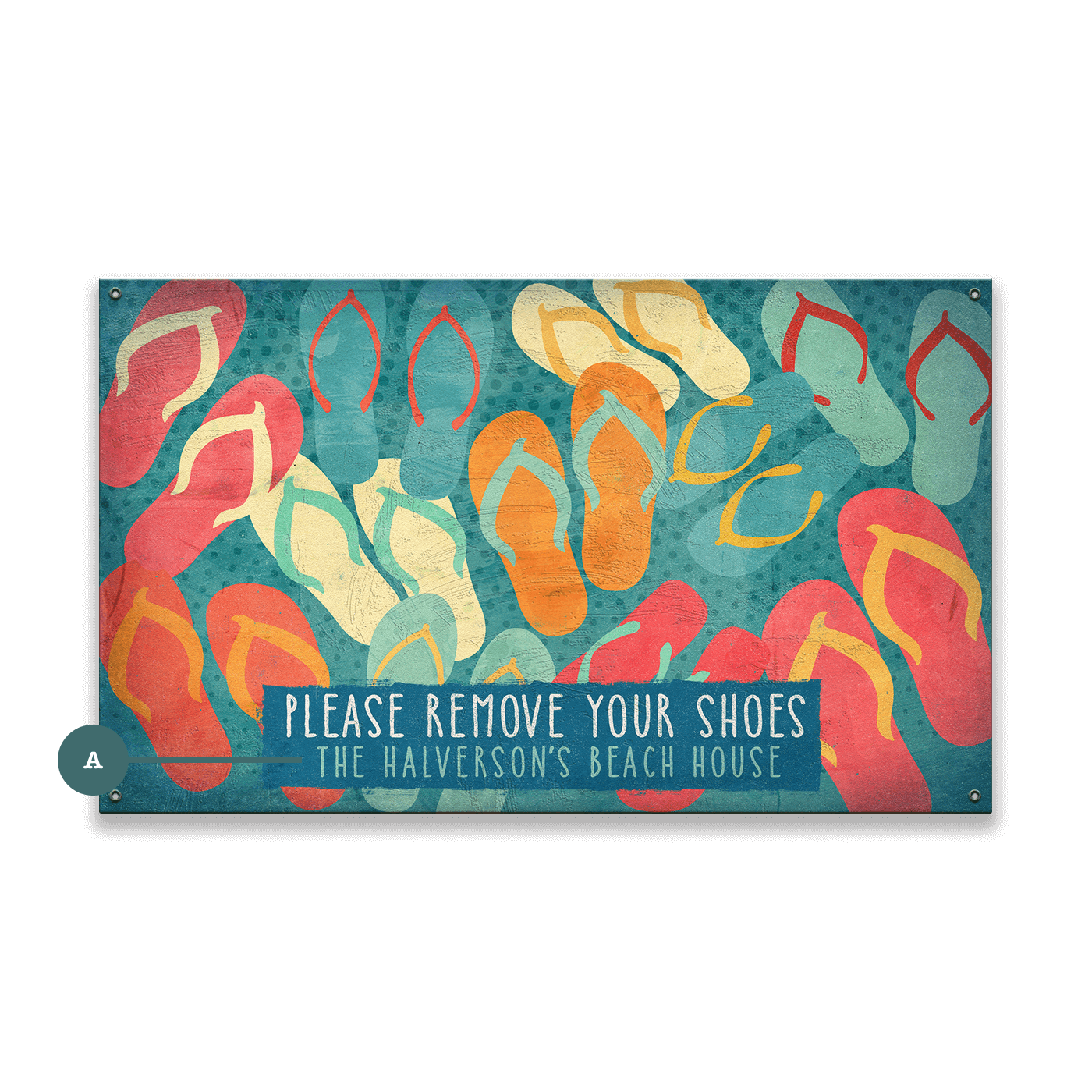Please Remove Your Flip Flops: Personalized - Wood & Metal Wall Art