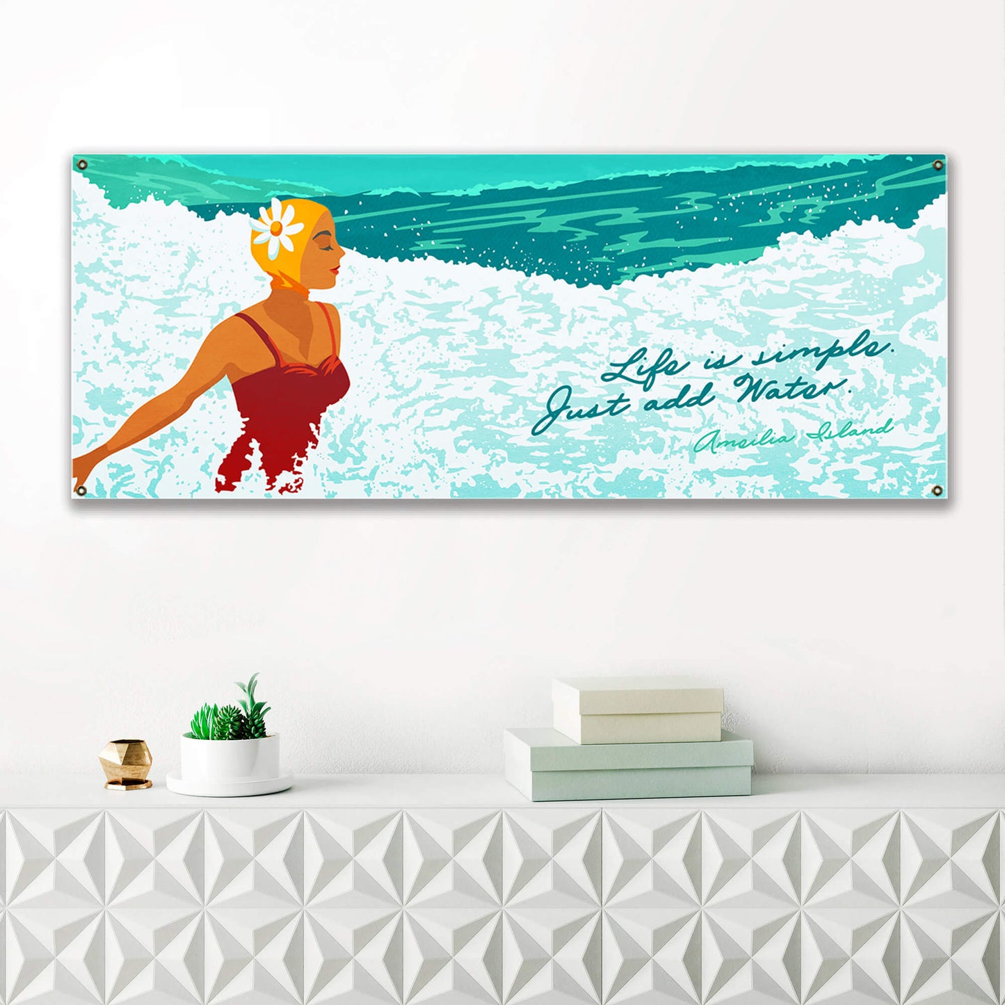 Life Is Simple Just Add Water Beach Sign- Wood & Metal Wall Art