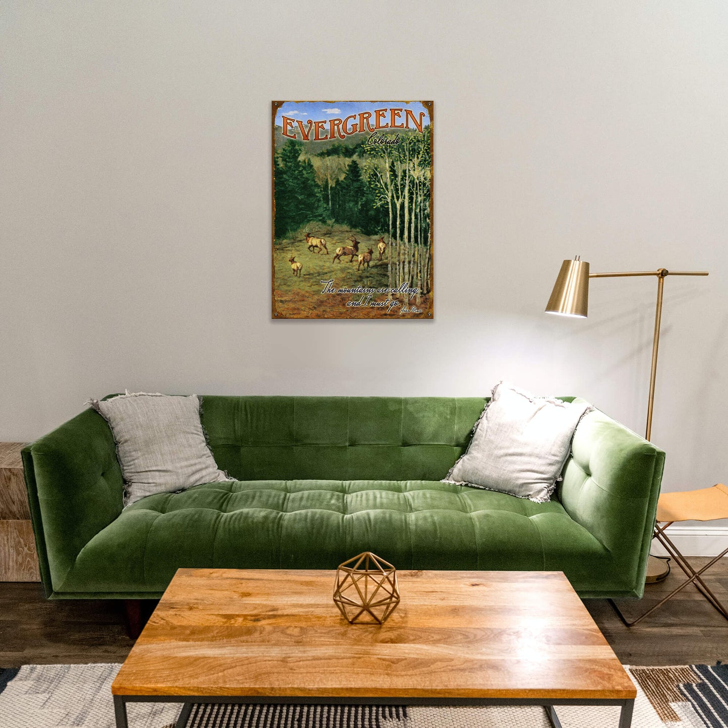 Summer Elk: The Mountains are Calling - Wood & Metal Wall Art