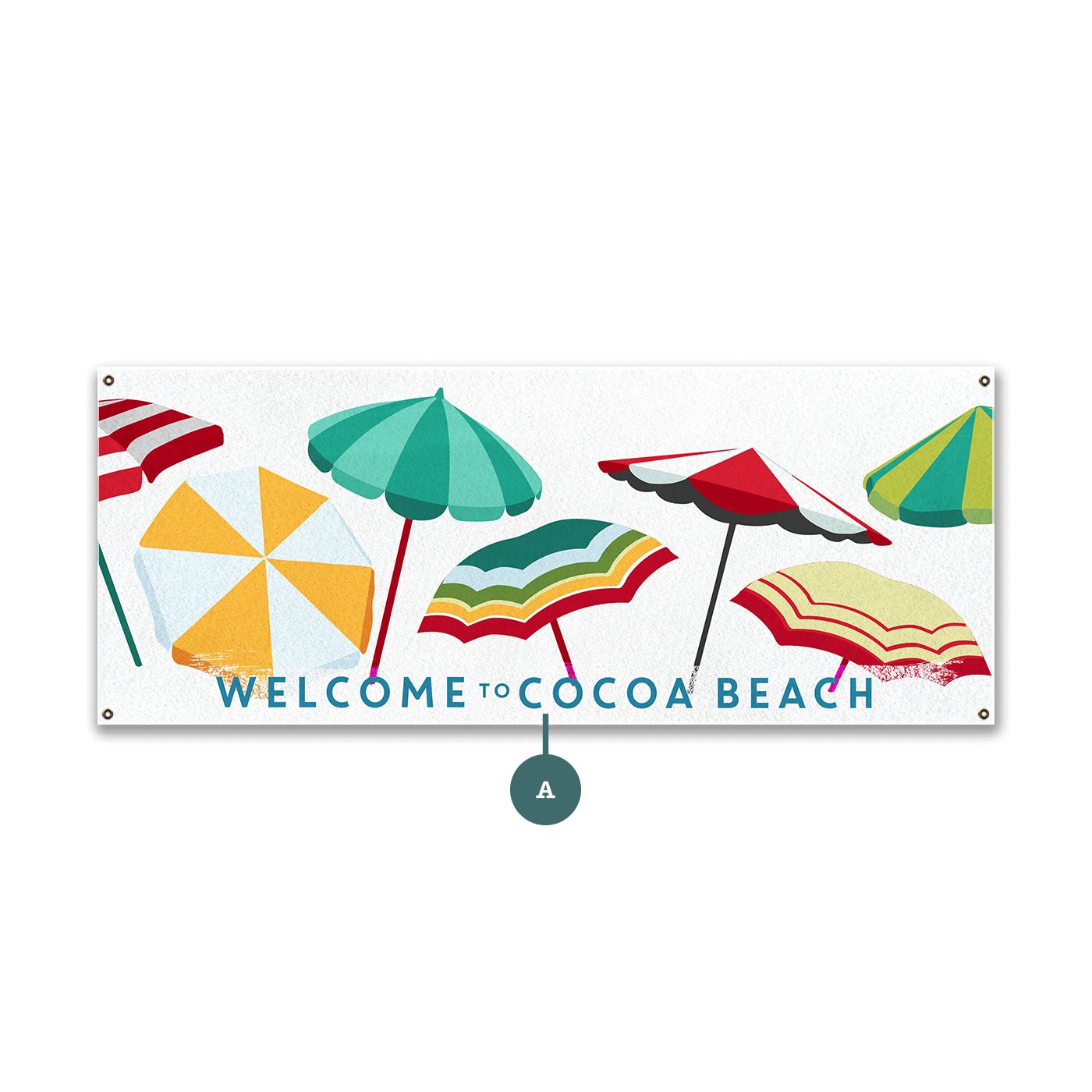 Umbrella Beach - Wood & Metal Wall Art