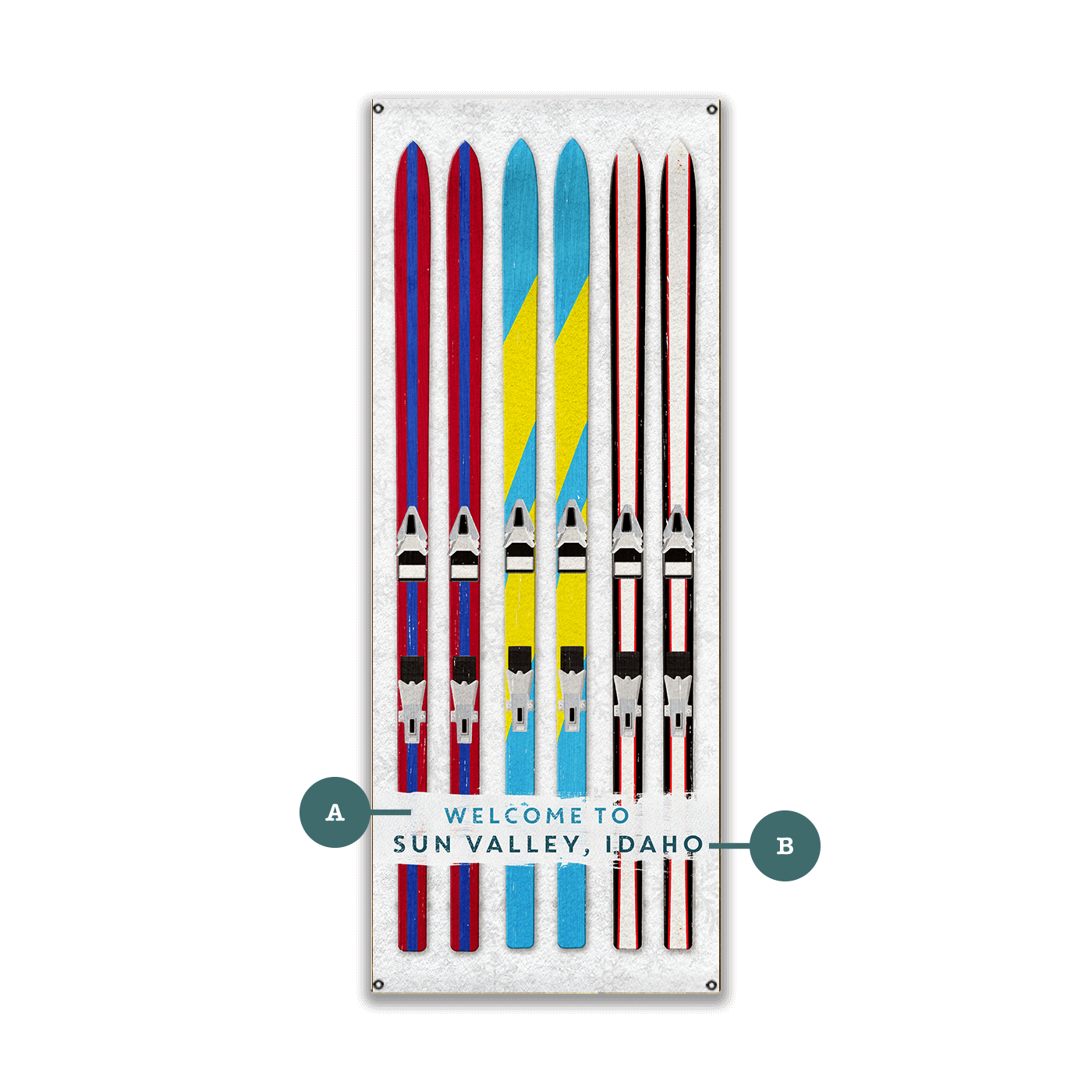 Ski Lineup: Ready for Adventure - Wood & Metal Wall Art