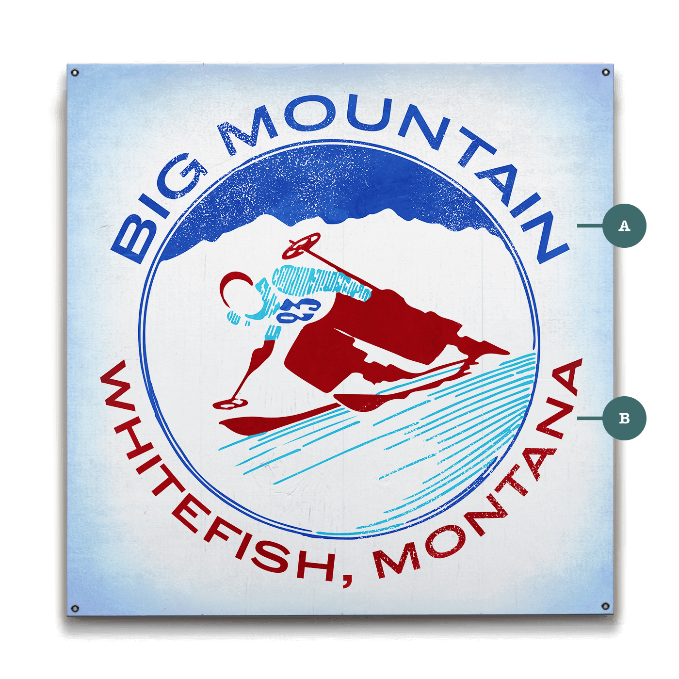 Alpine Rush Downhill Skier - Wood & Metal Wall Art