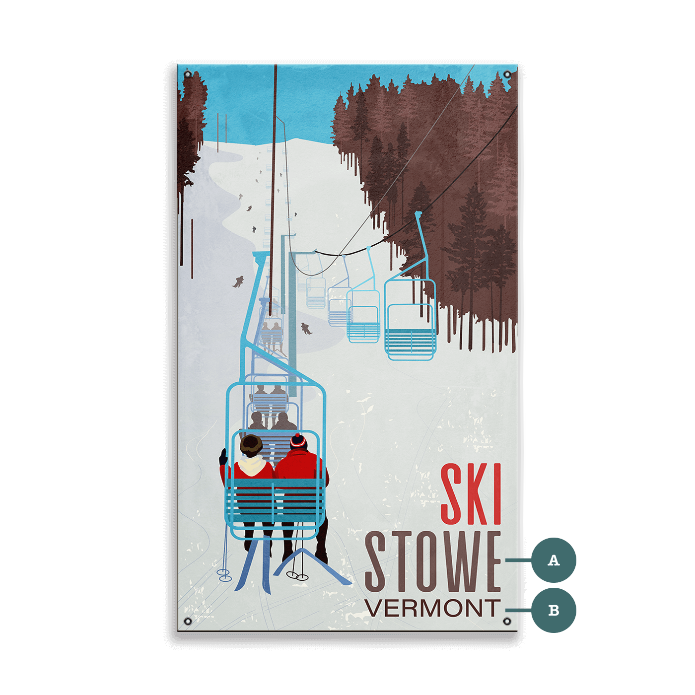 Mountain Chair Lift - Wood & Metal Wall Art