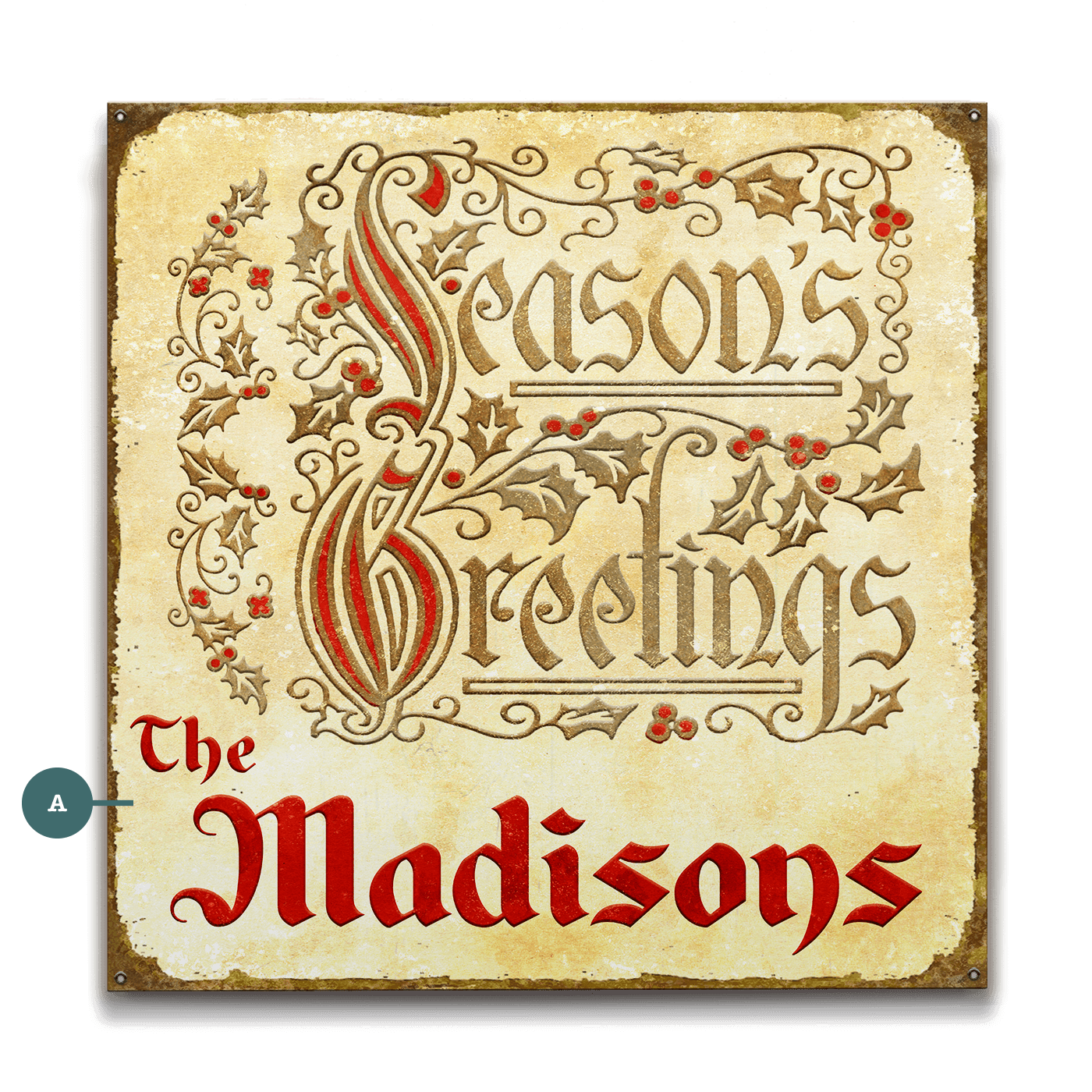 Seasons Greetings: Personalized - Wood & Metal Wall Art