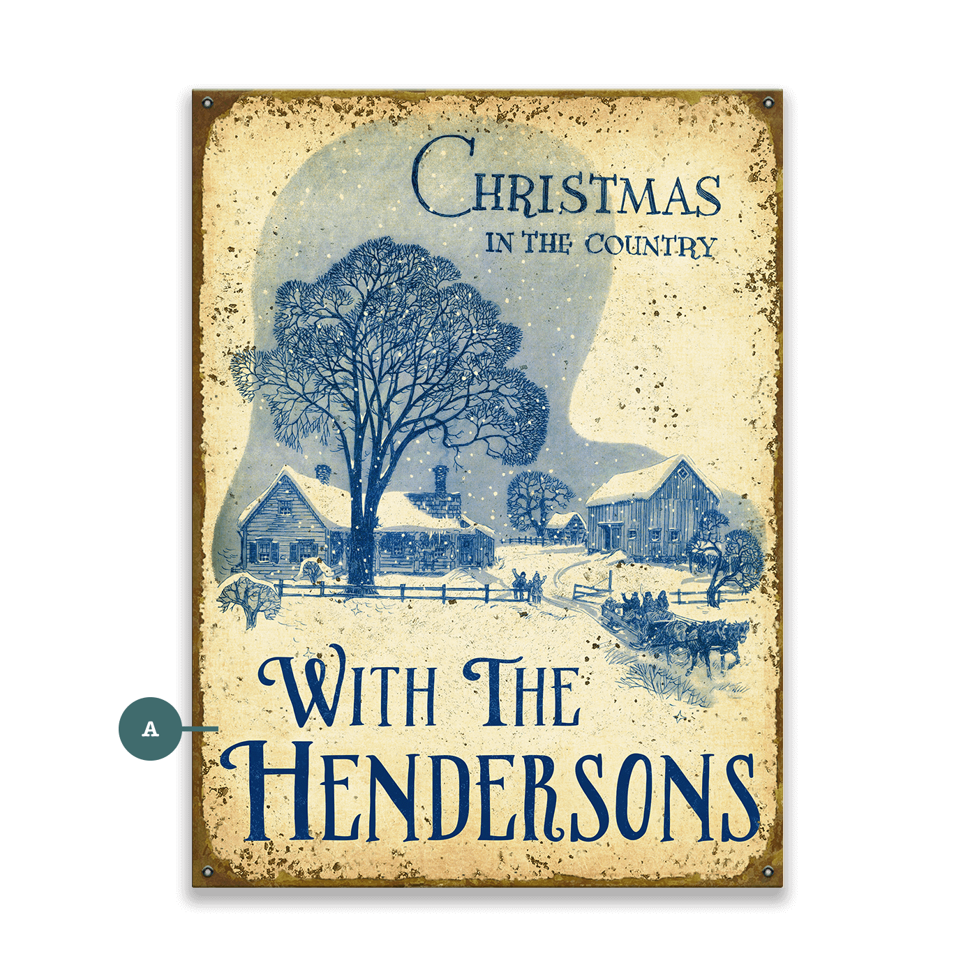 Christmas in the Country: Personalized - Wood & Metal Wall Art