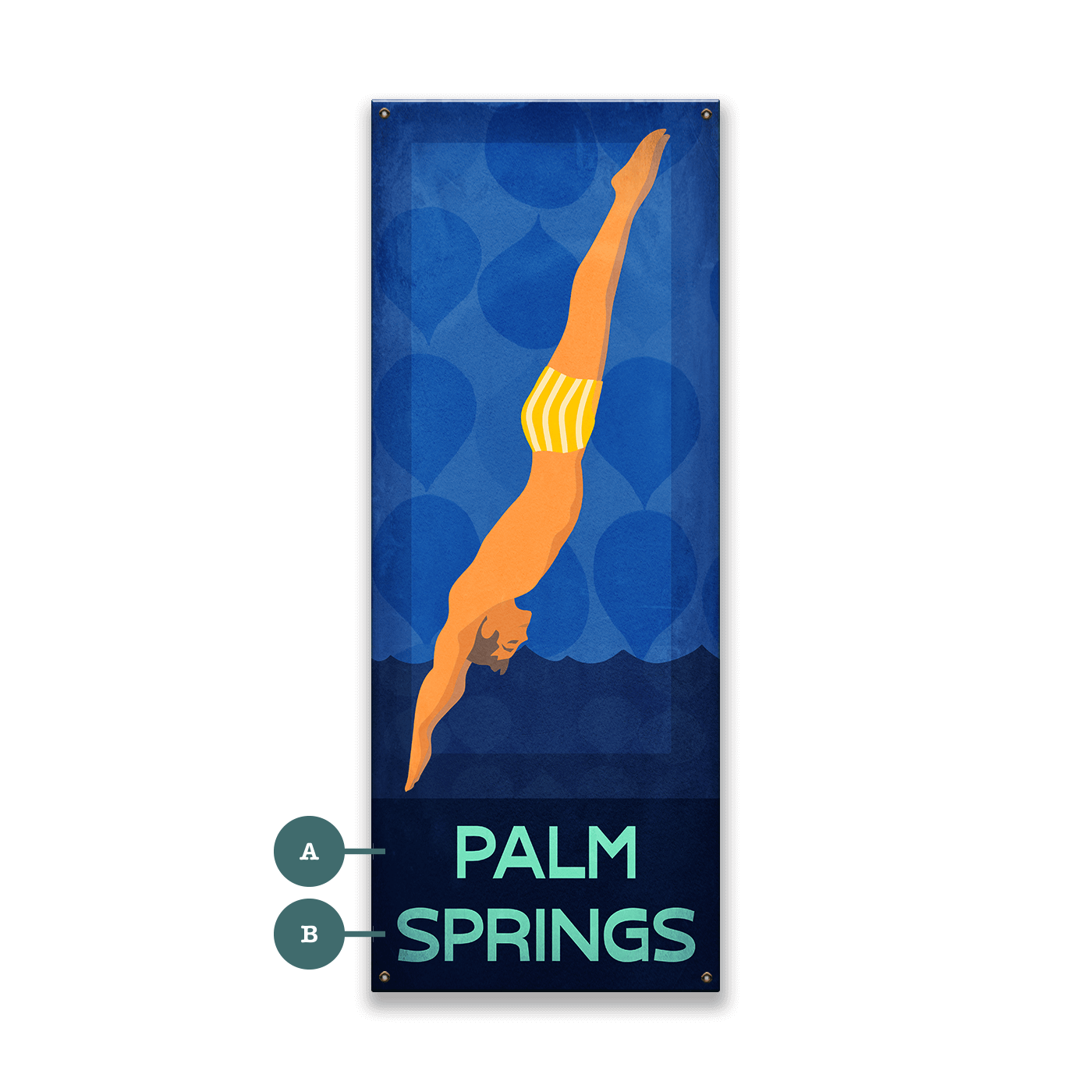 Diving Man - Wood & Metal Wall Art
