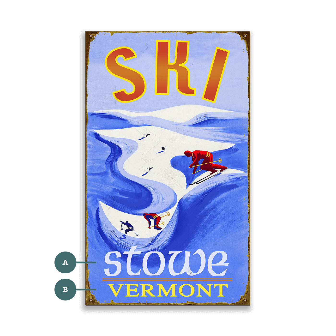 Ski Bowl - Wood & Metal Wall Art