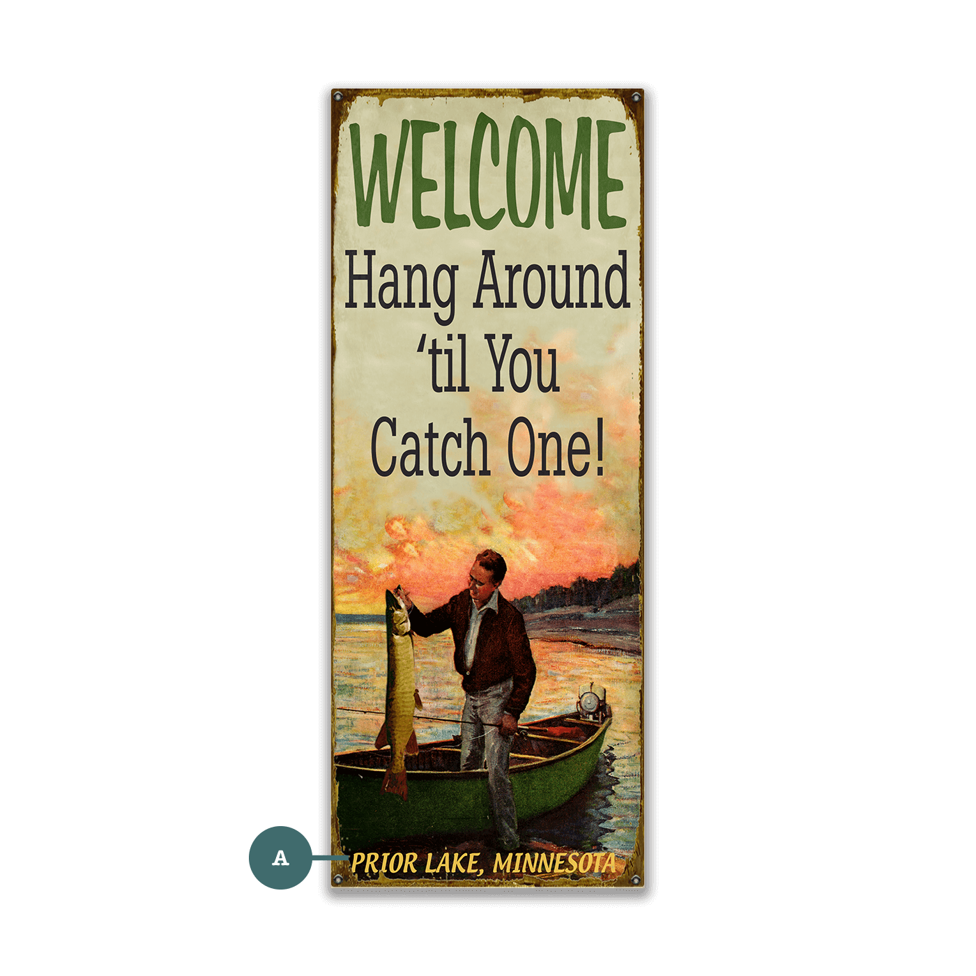 Hang Around Fisherman - Wood & Metal Wall Art
