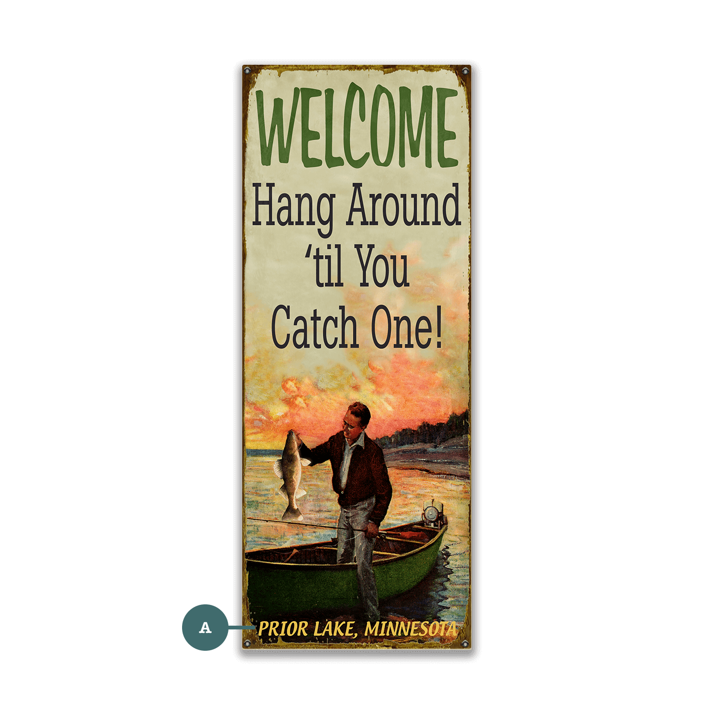 Hang Around Fisherman - Wood & Metal Wall Art