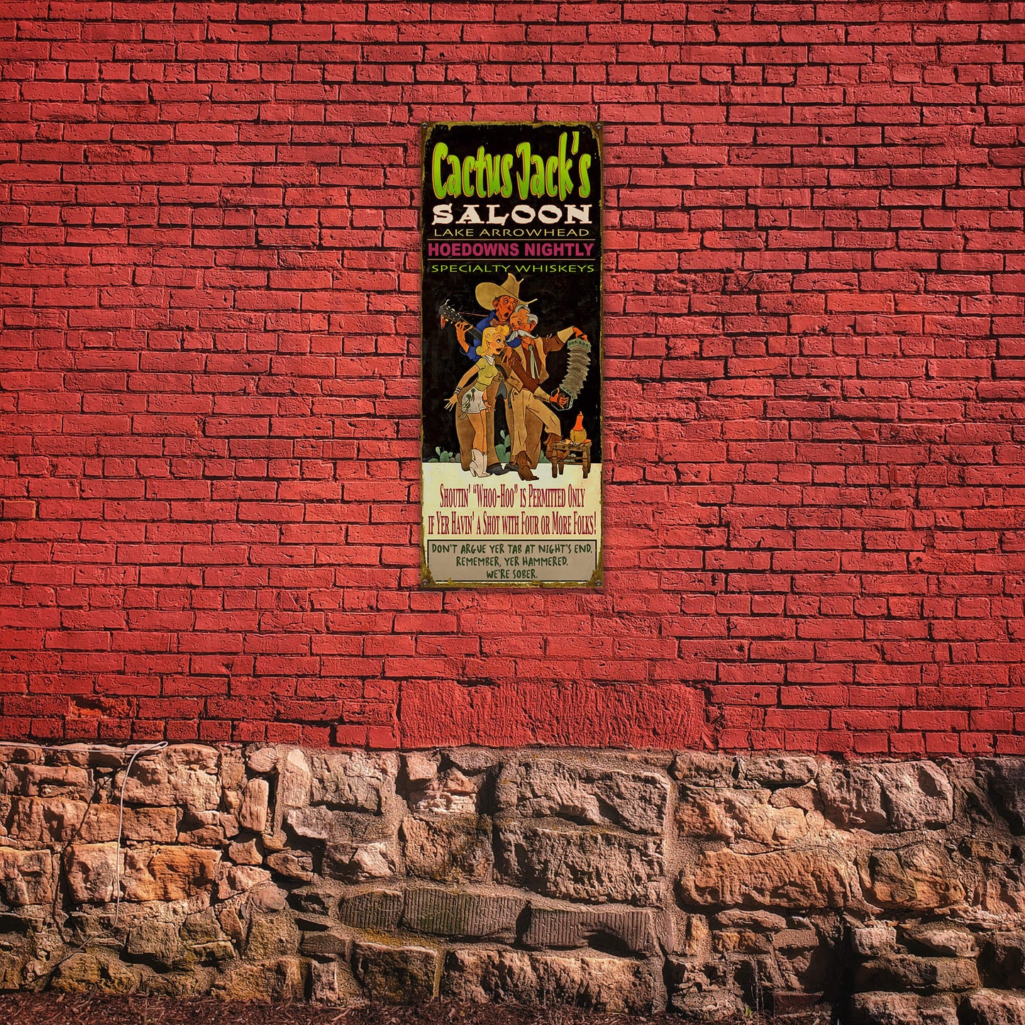 Cactus Jack's Saloon - Wood & Metal Wall Art