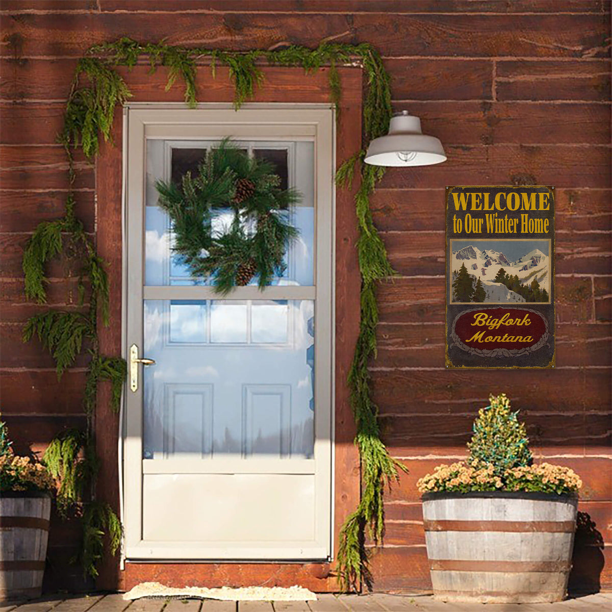 Winter Home - Wood & Metal Wall Art