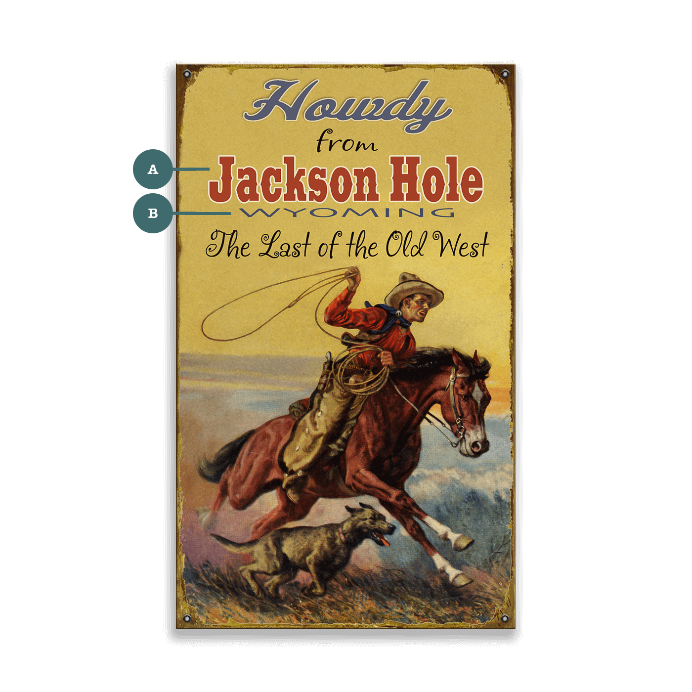 Howdy, The Last of the Old West - Wood & Metal Wall Art