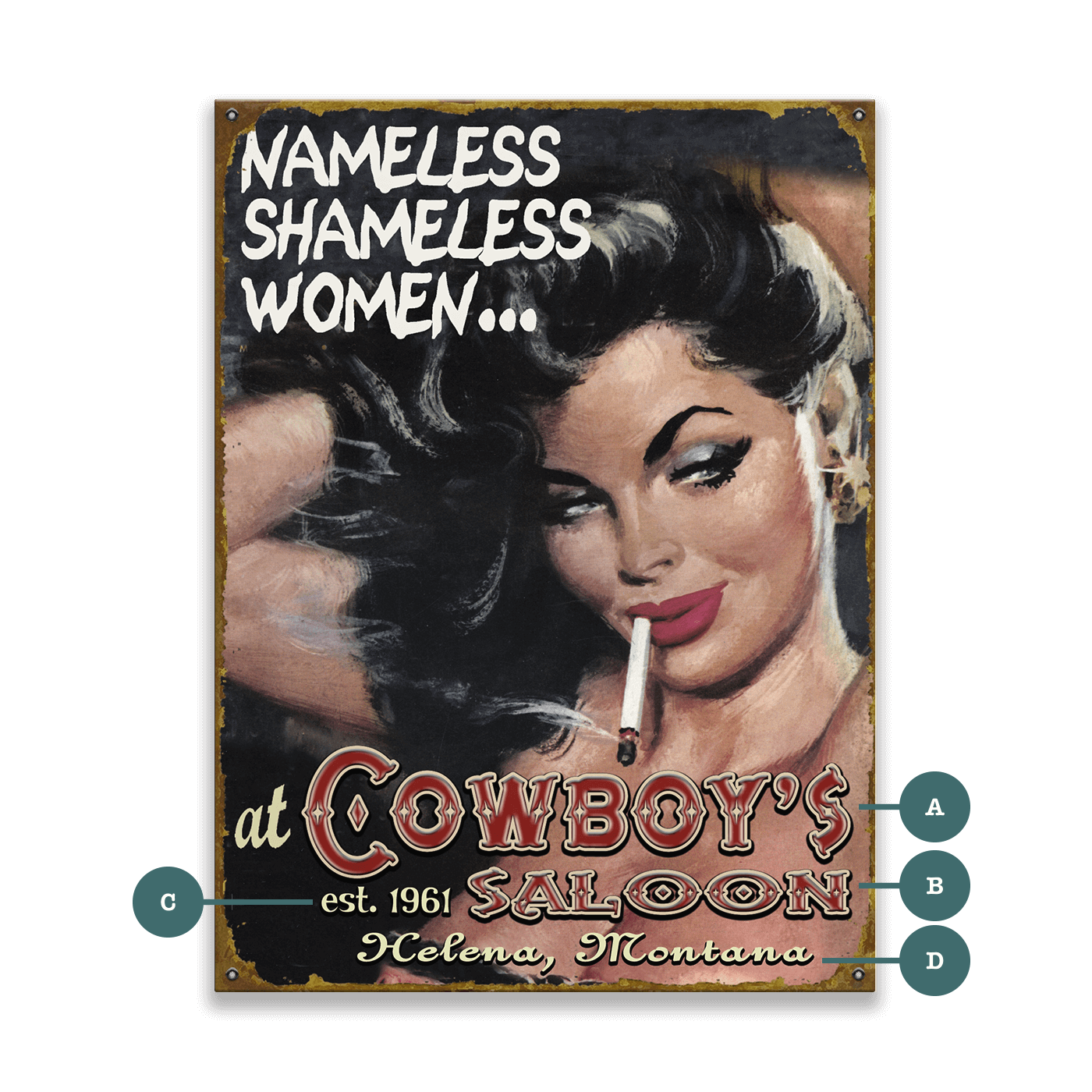 Nameless Shameless Women - Wood & Metal Wall Art