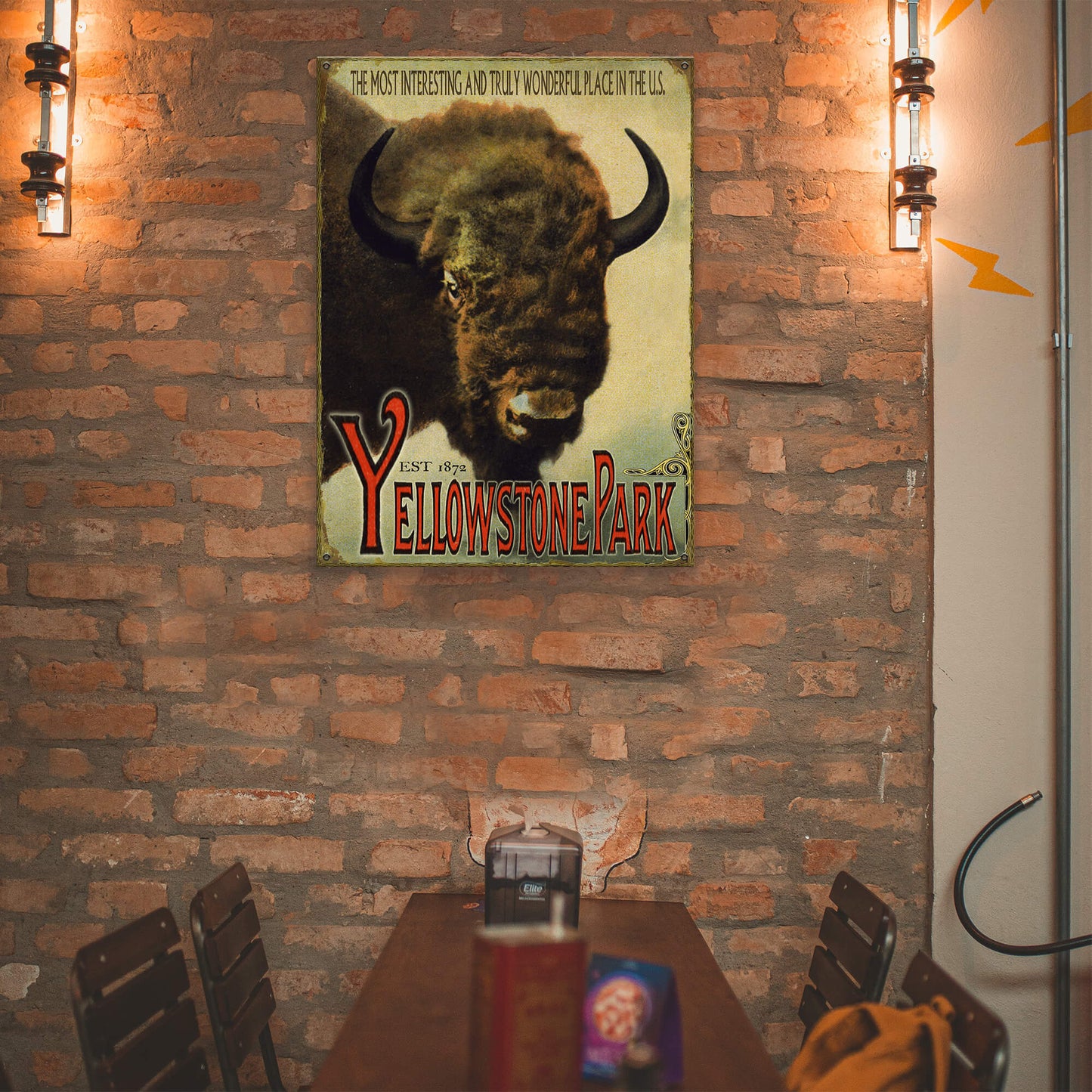 Yellowstone Bison Wildlife Design - Wood & Metal Wall Art
