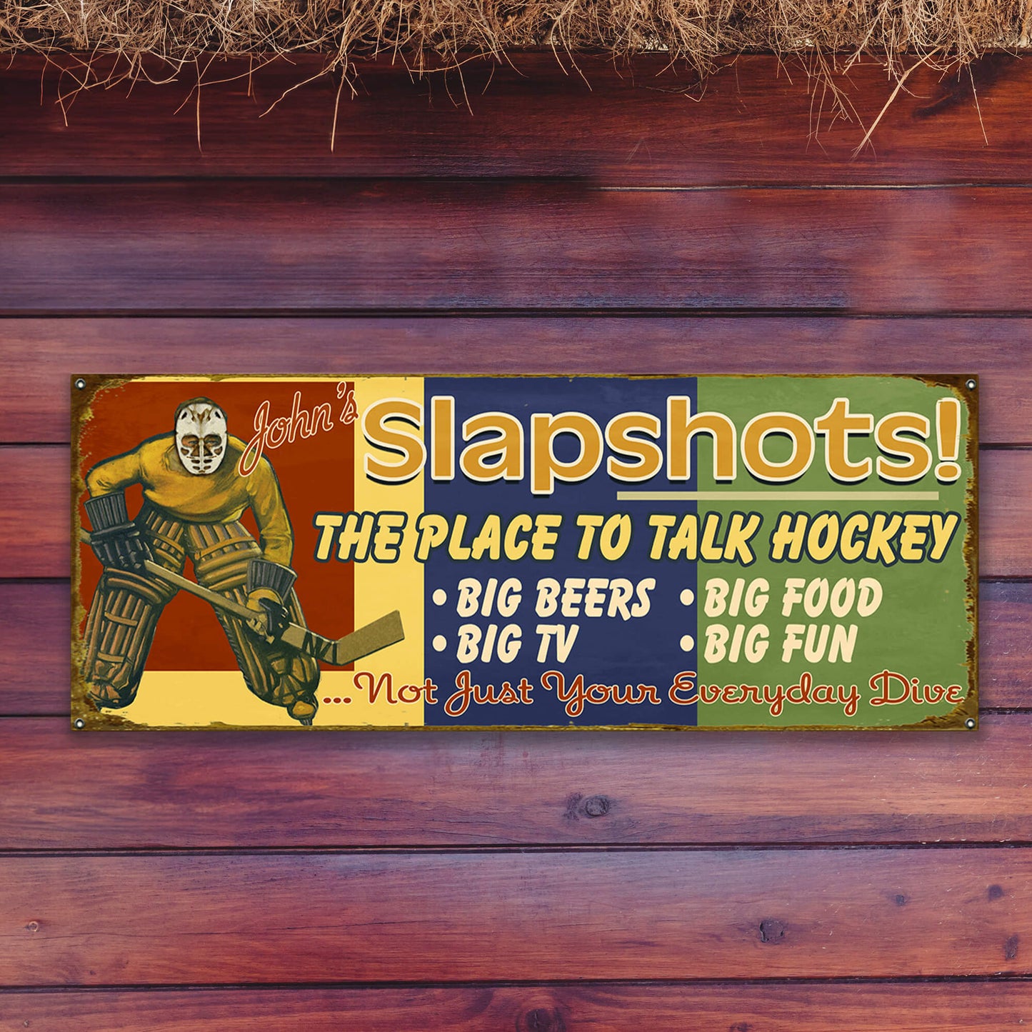 Slapshots: Personalized - Wood & Metal Wall Art