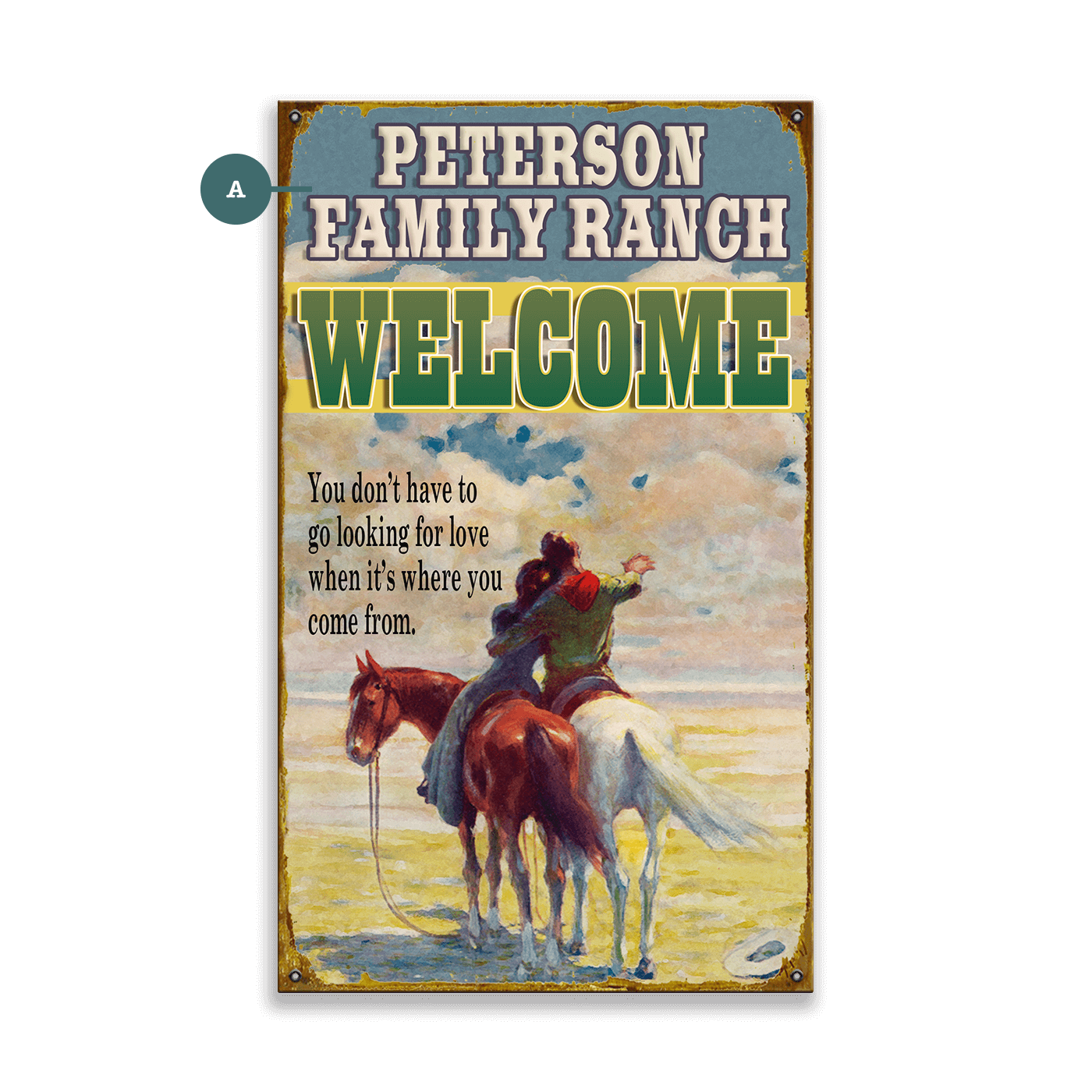 Western Lovers - Wood & Metal Wall Art
