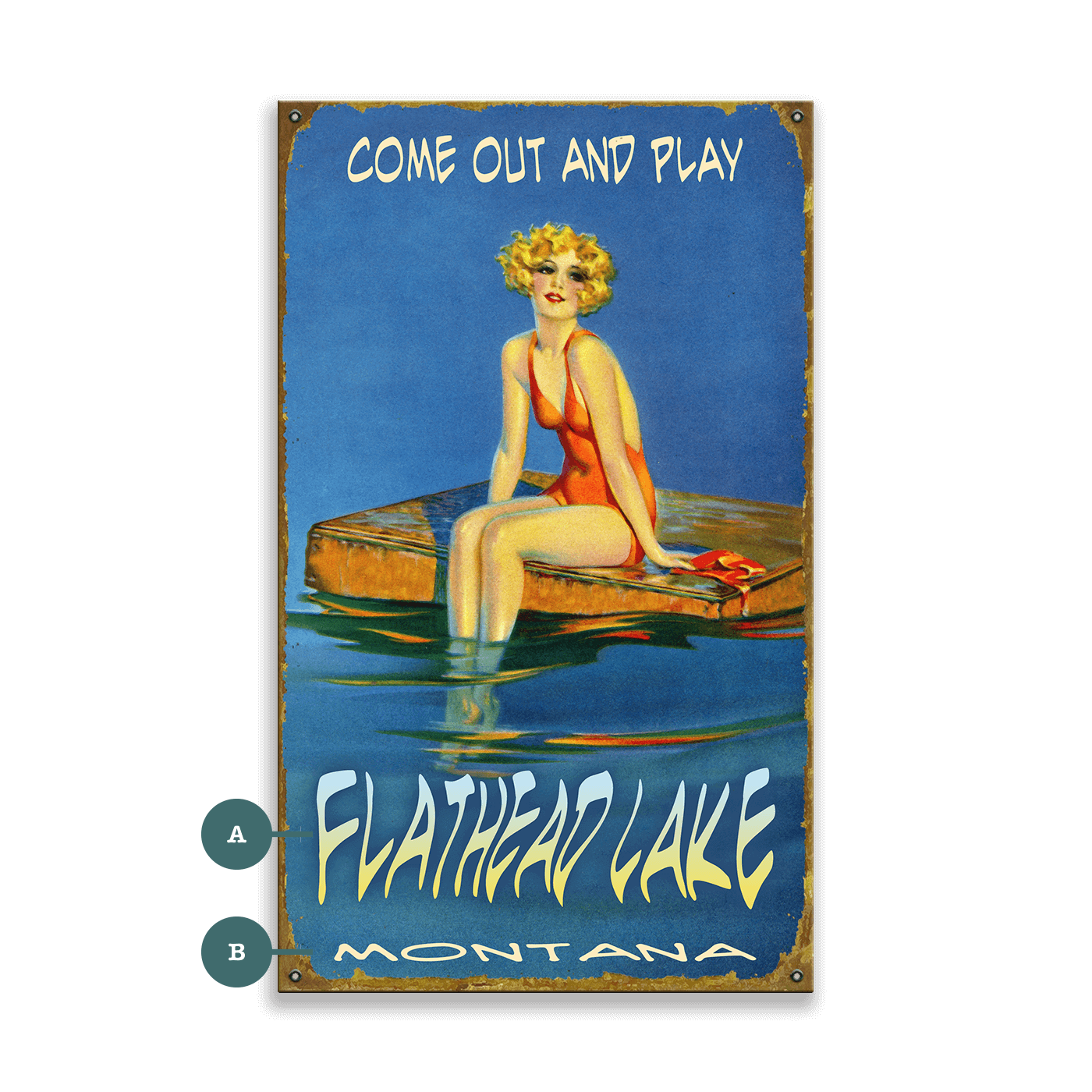 Serenity on the Swim Platform - Wood & Metal Wall Art