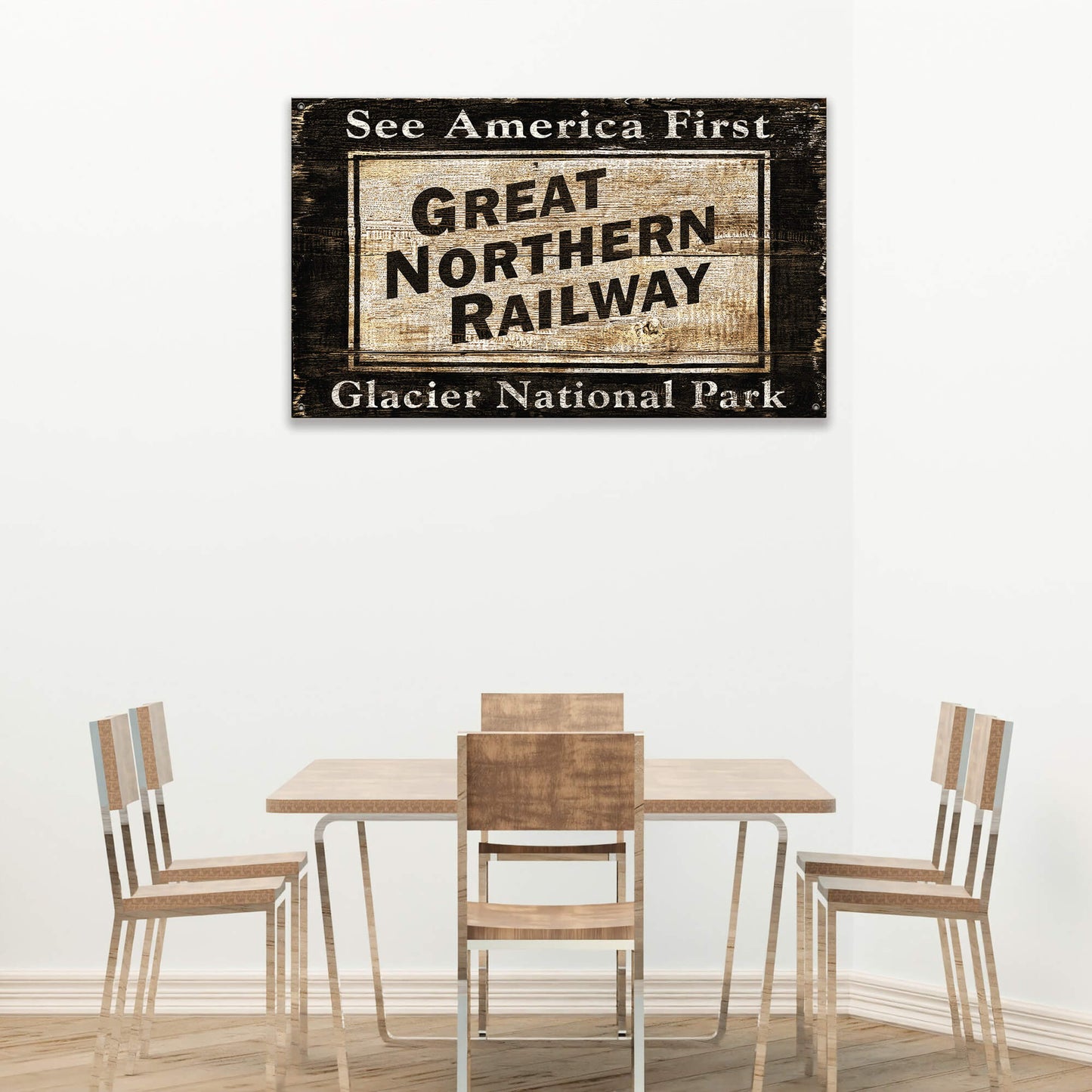 Great Northern Railway - Wood & Metal Wall Art