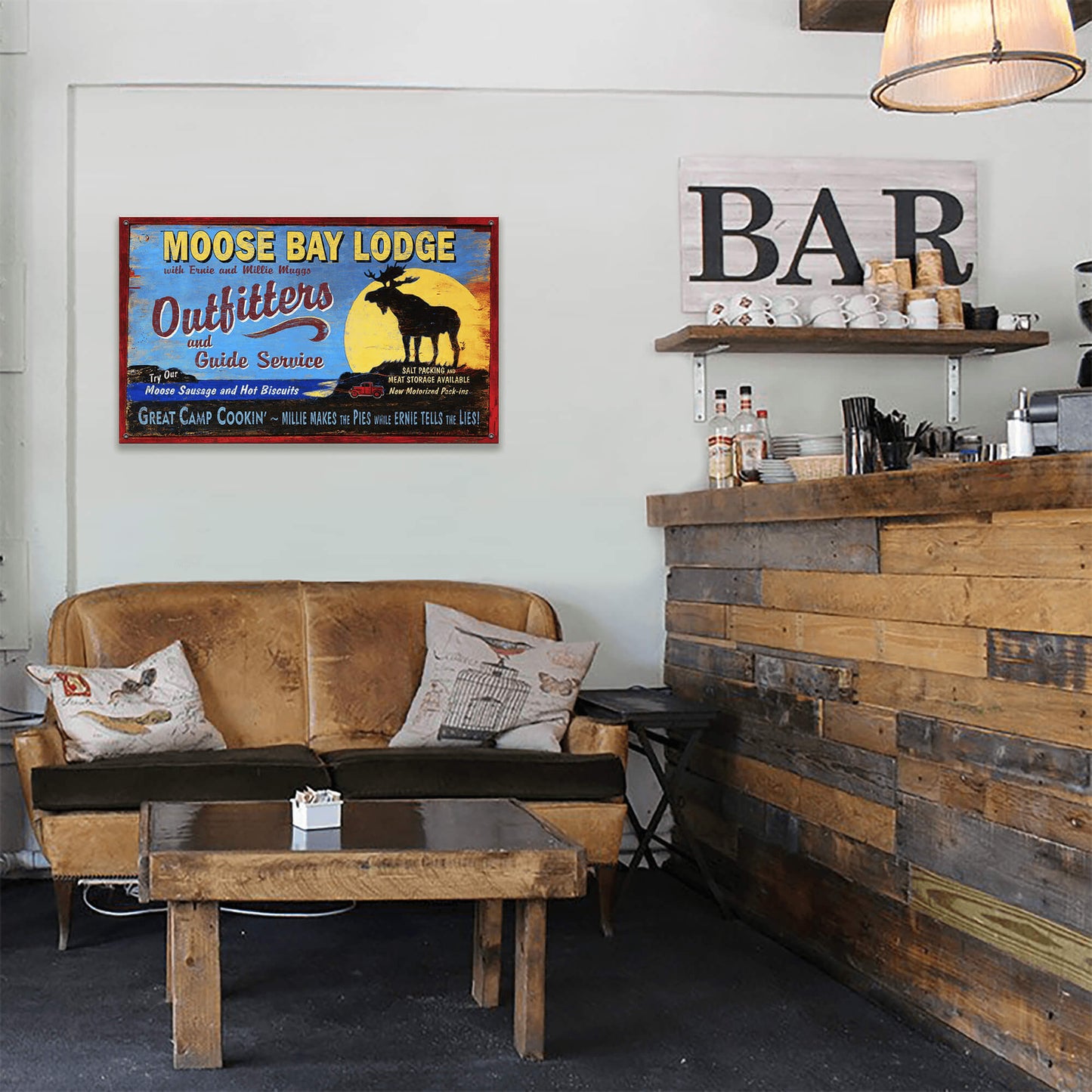 Moose Bay Lodge - Wood & Metal Wall Art