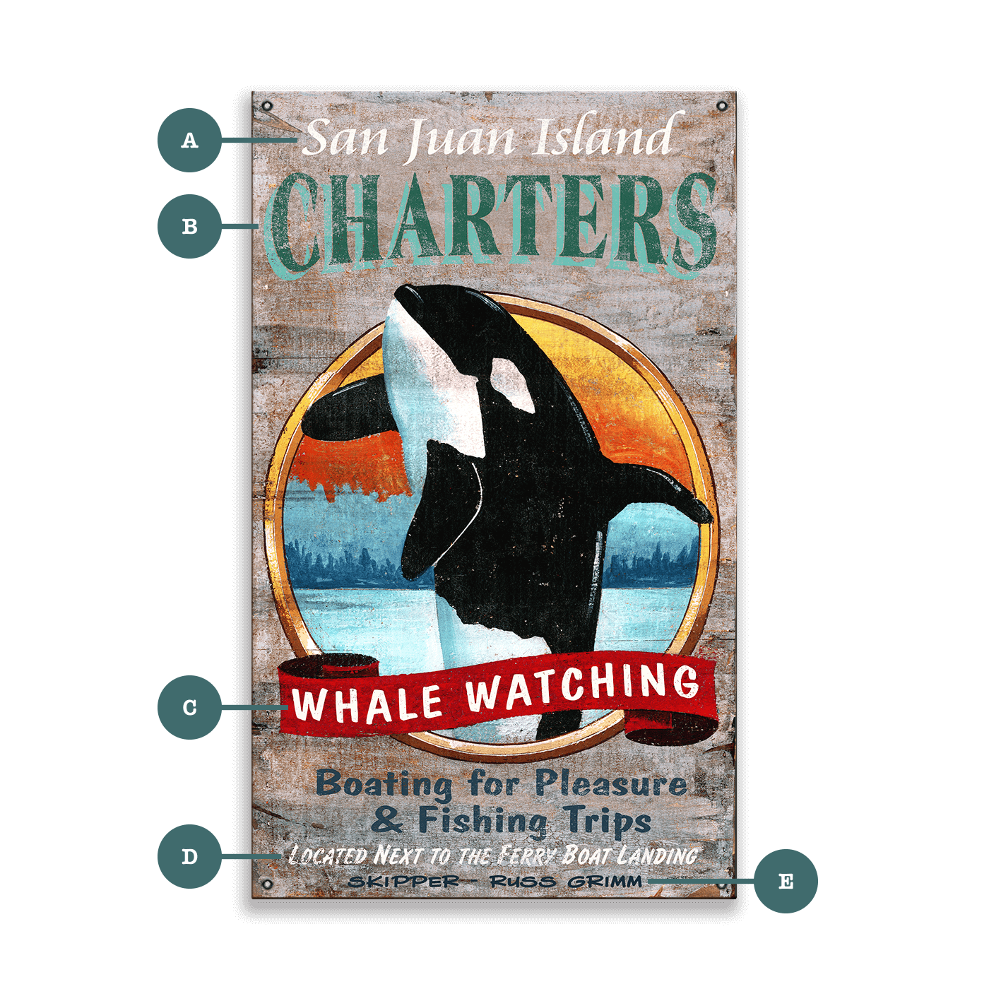 Whale Watching Charters - Wood & Metal Wall Art
