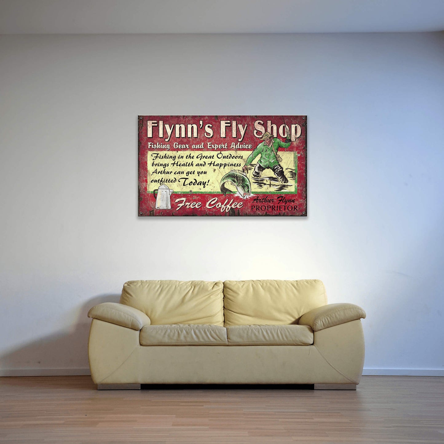 Flynn's Fly Shop - Wood & Metal Wall Art