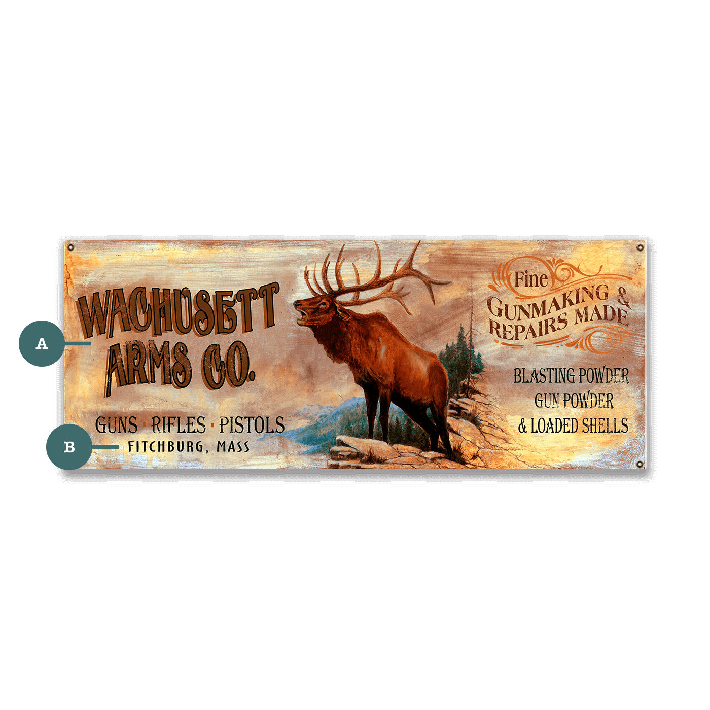 Wachusett Arms Co. - Wood & Metal Wall Art