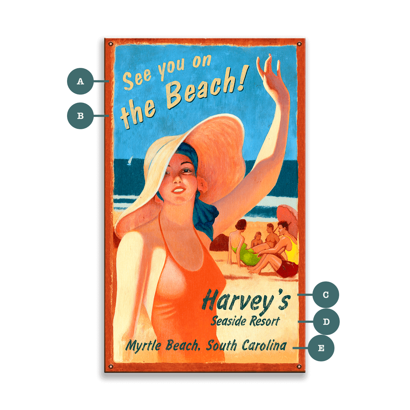See You on the Beach - Wood & Metal Wall Art