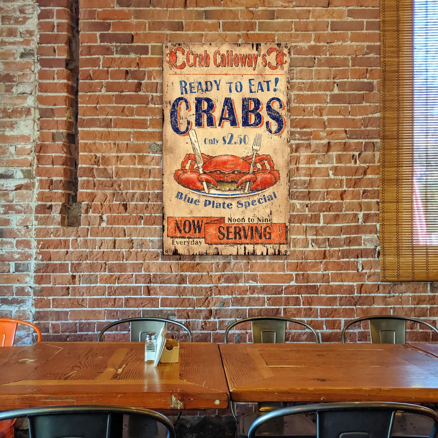 Ready to Eat Crabs - Wood & Metal Wall Art