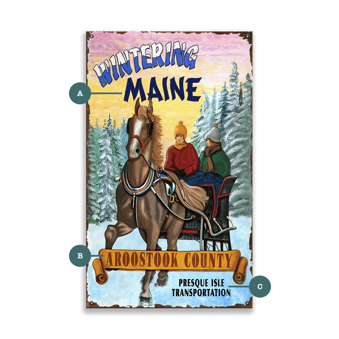 Wintering Maine - Wood & Metal Wall Art
