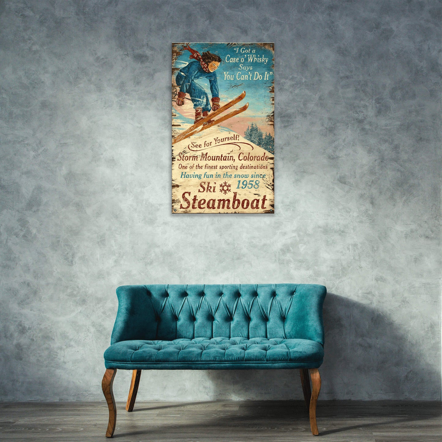 Ski Steamboat - Wood & Metal Wall Art
