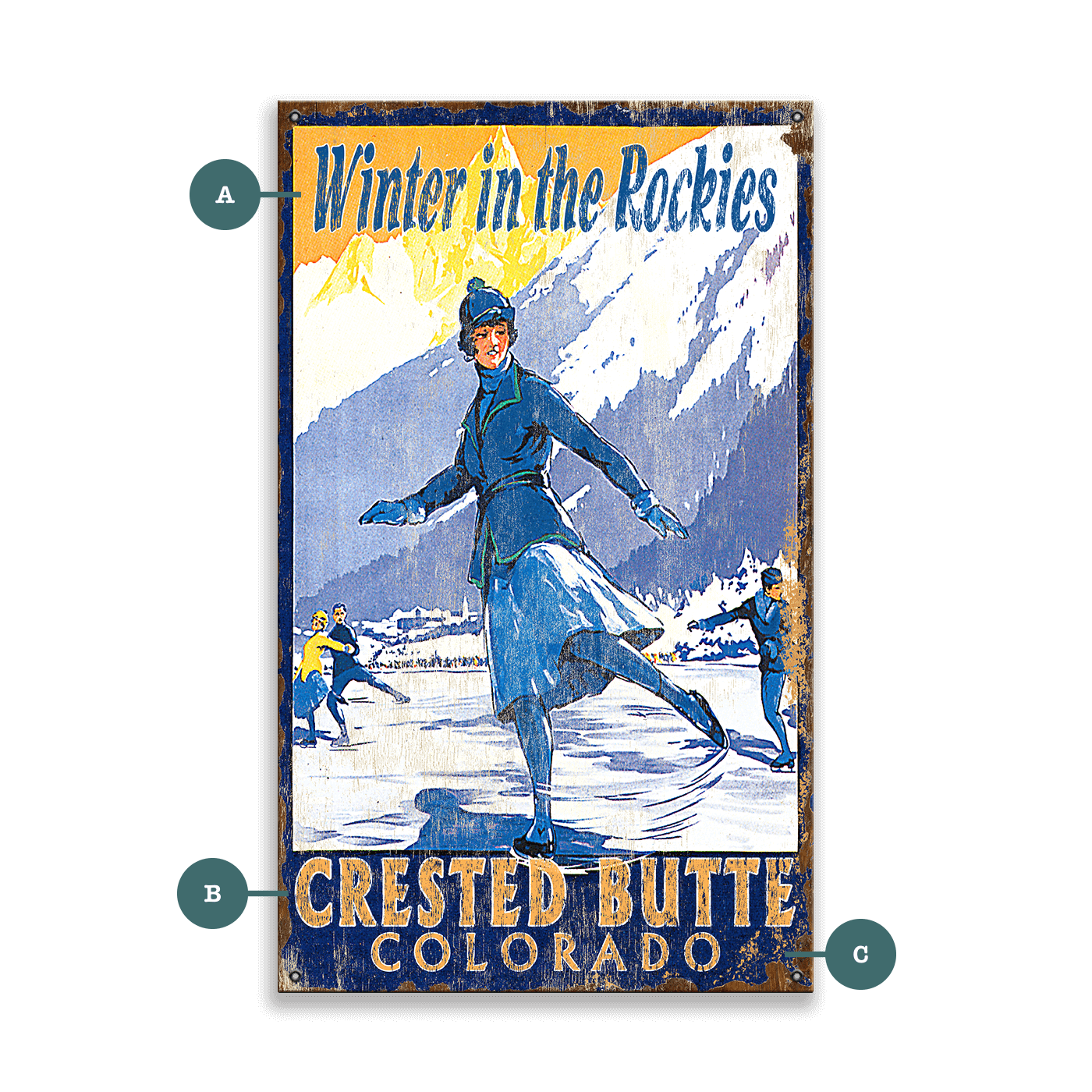 Winter in the Rockies - Wood & Metal Wall Art