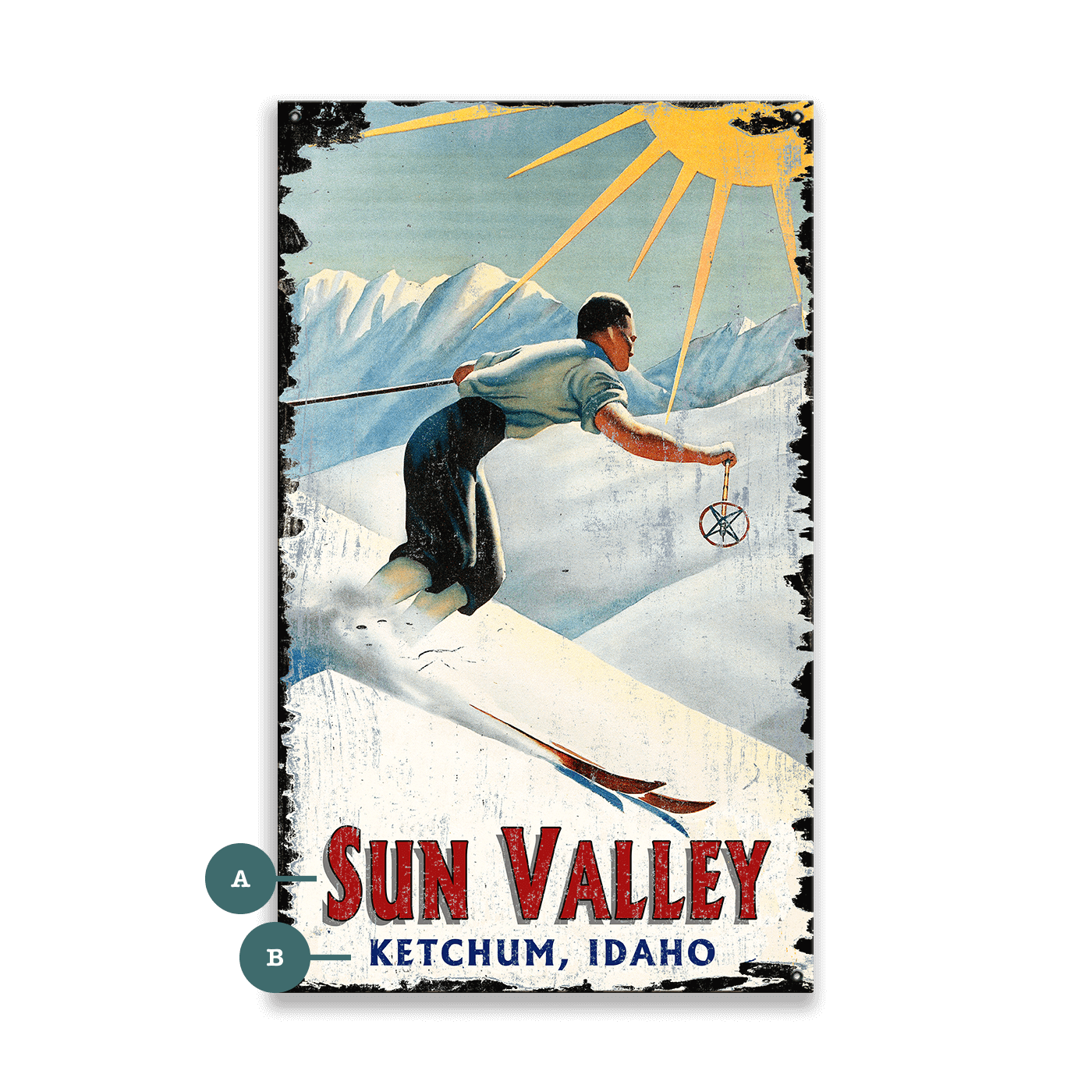 Sun Valley Ski Run - Wood & Metal Wall Art