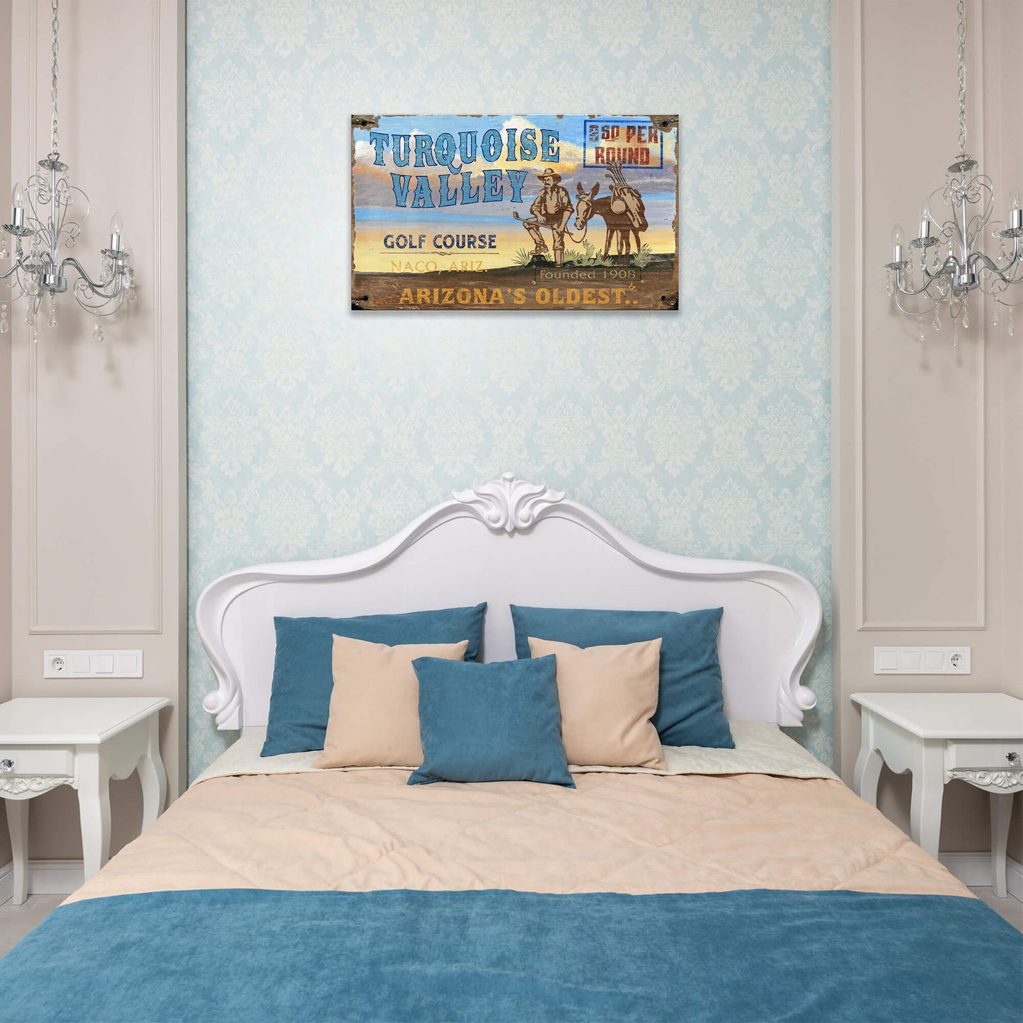 Turquoise Valley Golf Course - Wood & Metal Wall Art
