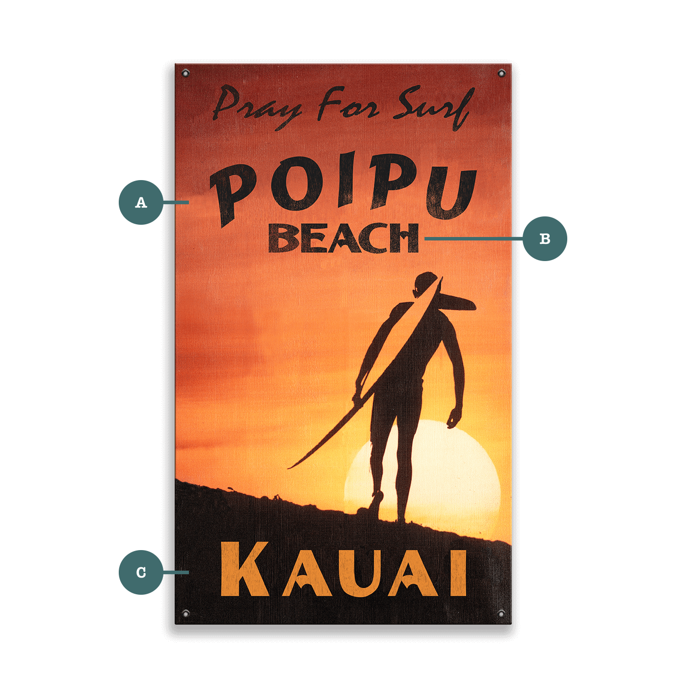 Pray for Surf - Wood & Metal Wall Art