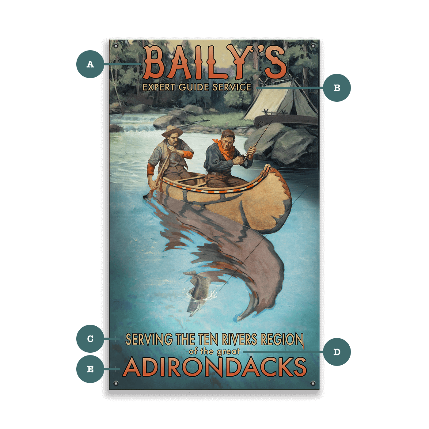 Baily's Guide Service: Smooth Finish - Wood & Metal Wall Art