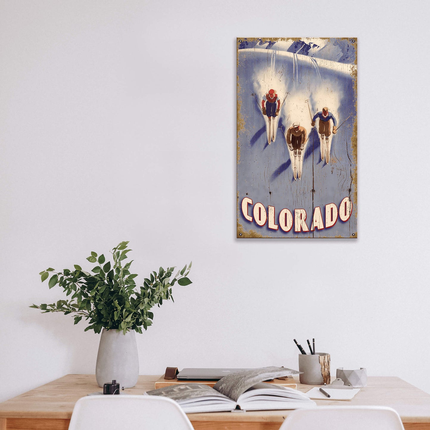 Triple Downhill - Wood & Metal Wall Art