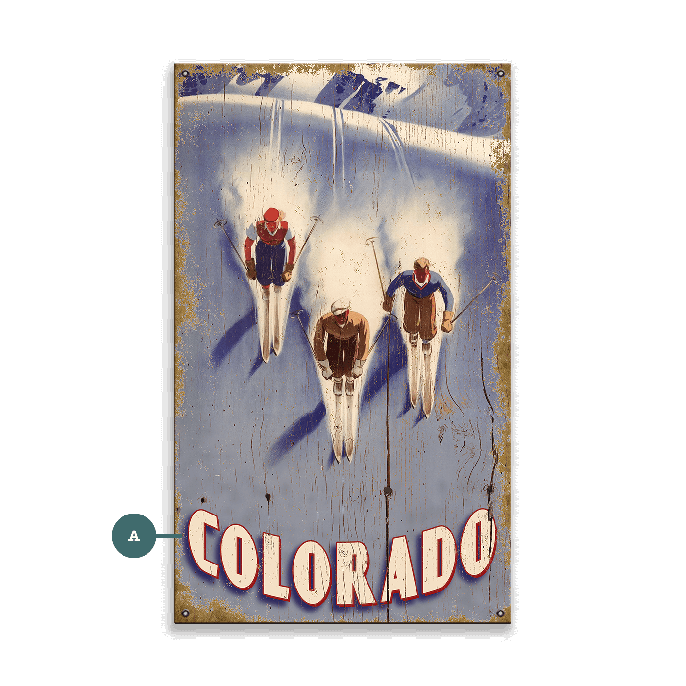 Triple Downhill - Wood & Metal Wall Art