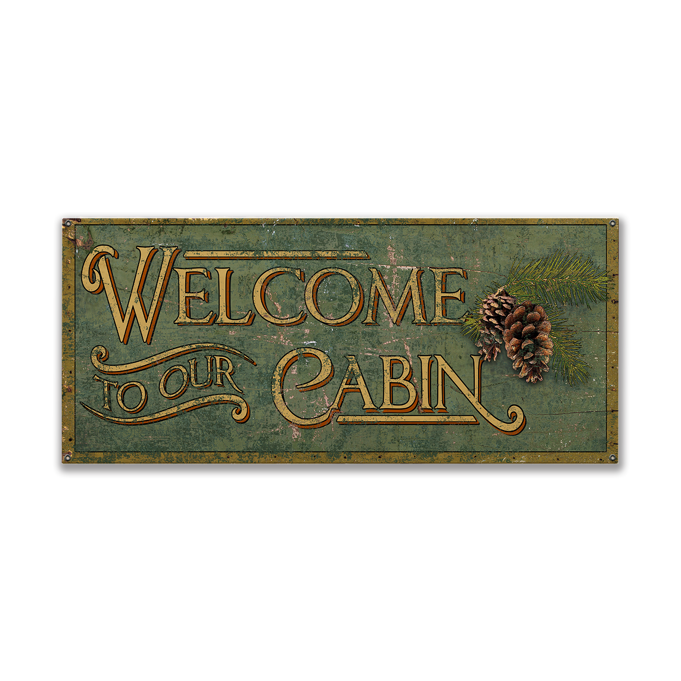 Cabin Welcome - Wood & Metal Wall Art