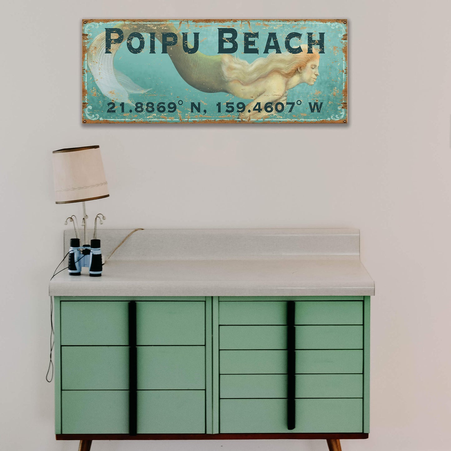 Mermaid Latitude - Wood & Metal Wall Art