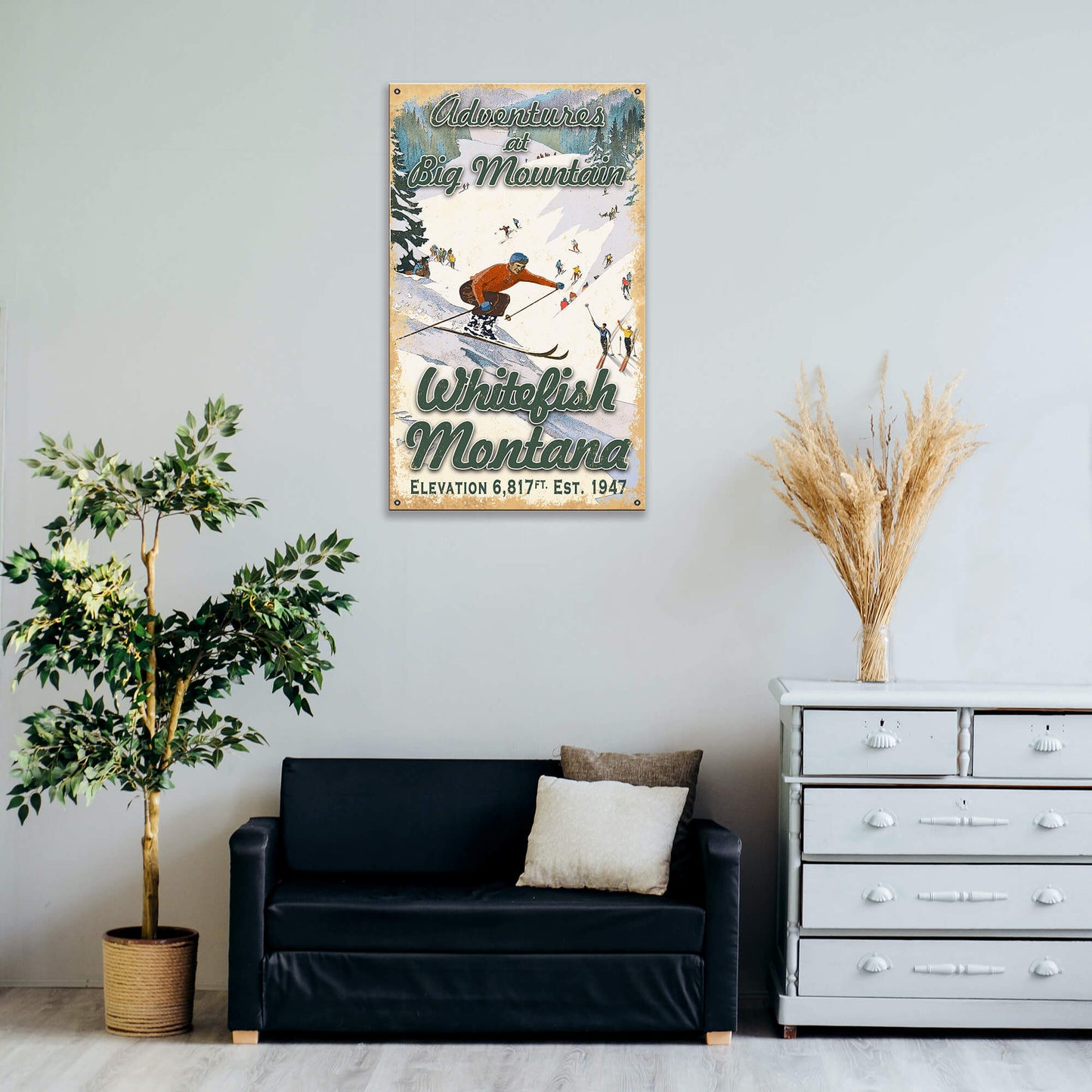 Retro Ski Adventures - Wood & Metal Wall Art