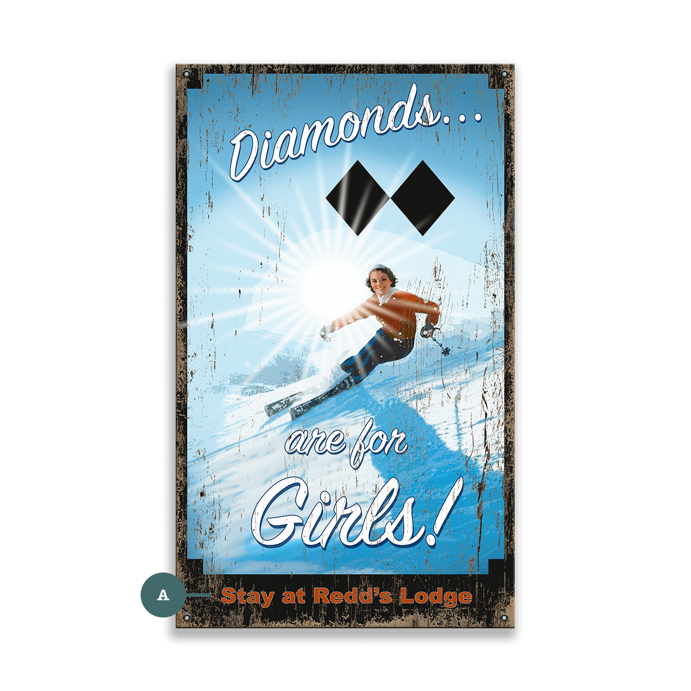 Ski Diamonds - Wood & Metal Wall Art
