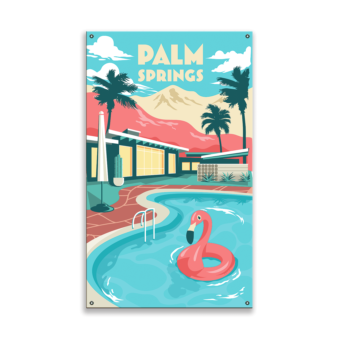 Palm Springs Pool: Clean - Wood & Metal Wall Art