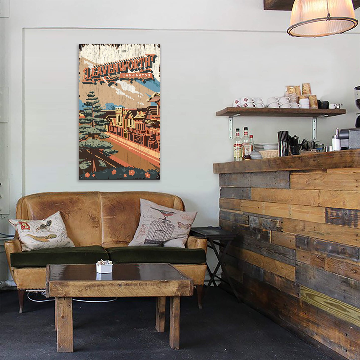 Leavenworth, Washington: Distressed Finish - Wood & Metal Wall Art