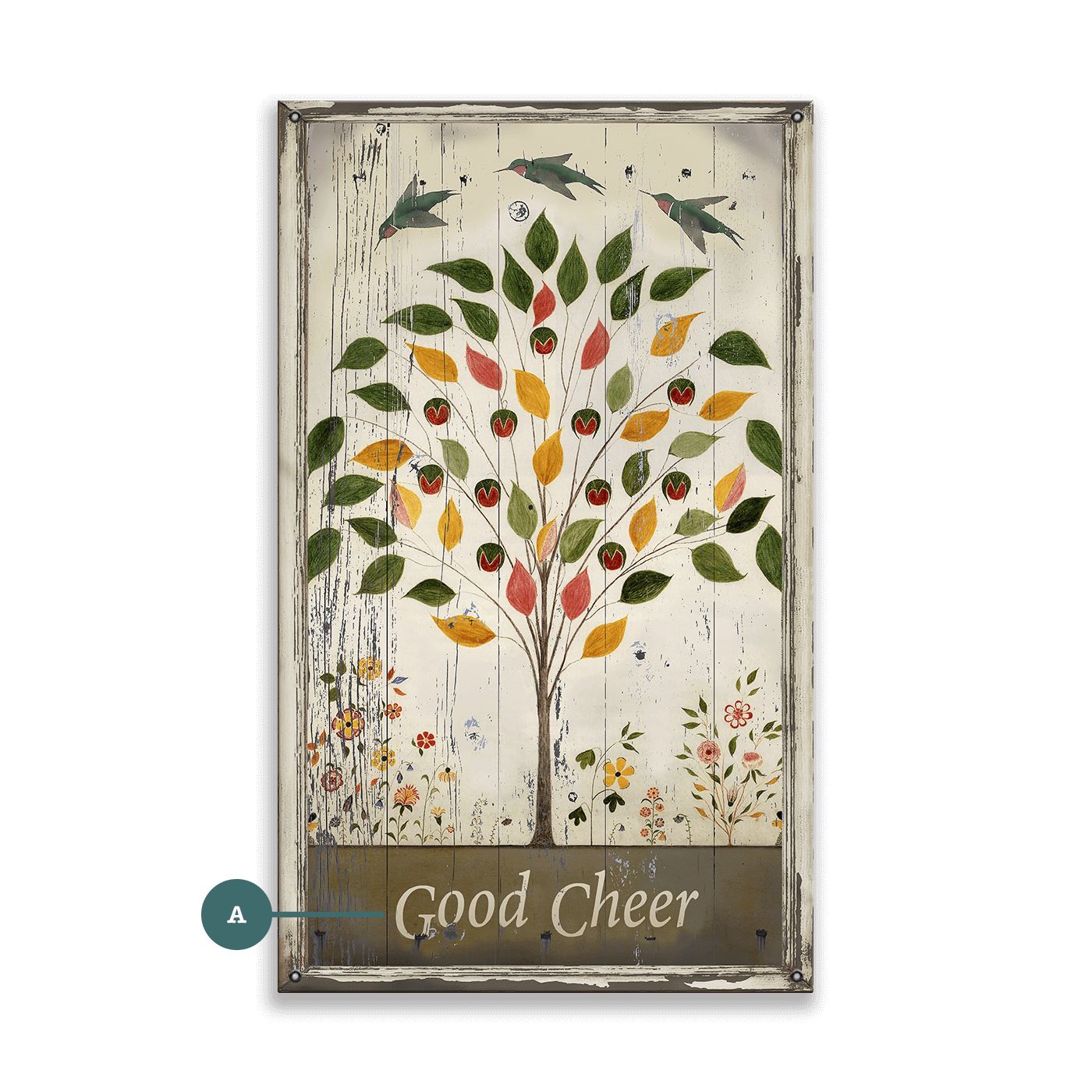 Good Cheer Tree- Wood & Metal Wall Art