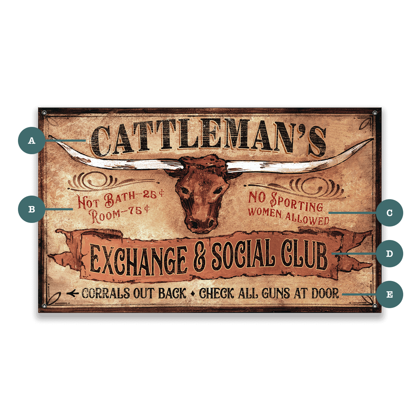 Cattleman's Exchange - Wood & Metal Wall Art