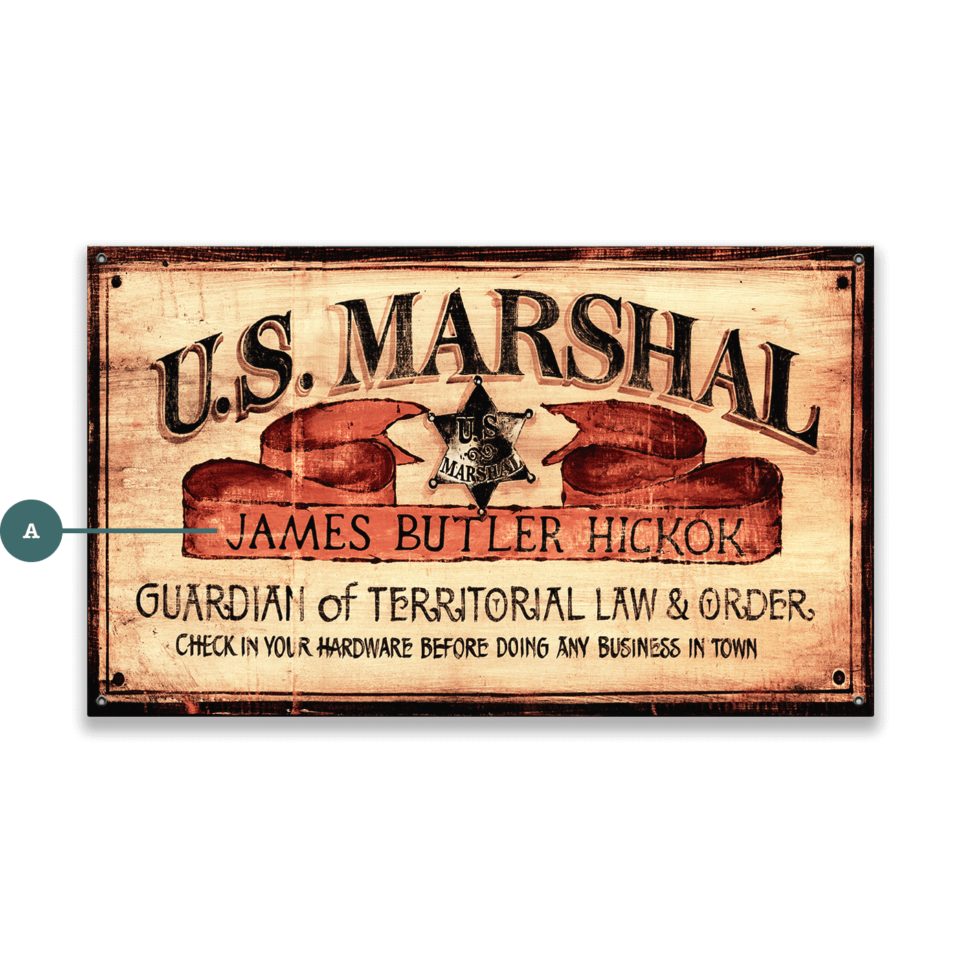 Personalized U.S. Marshal Western Sign - Wood & Metal Wall Art